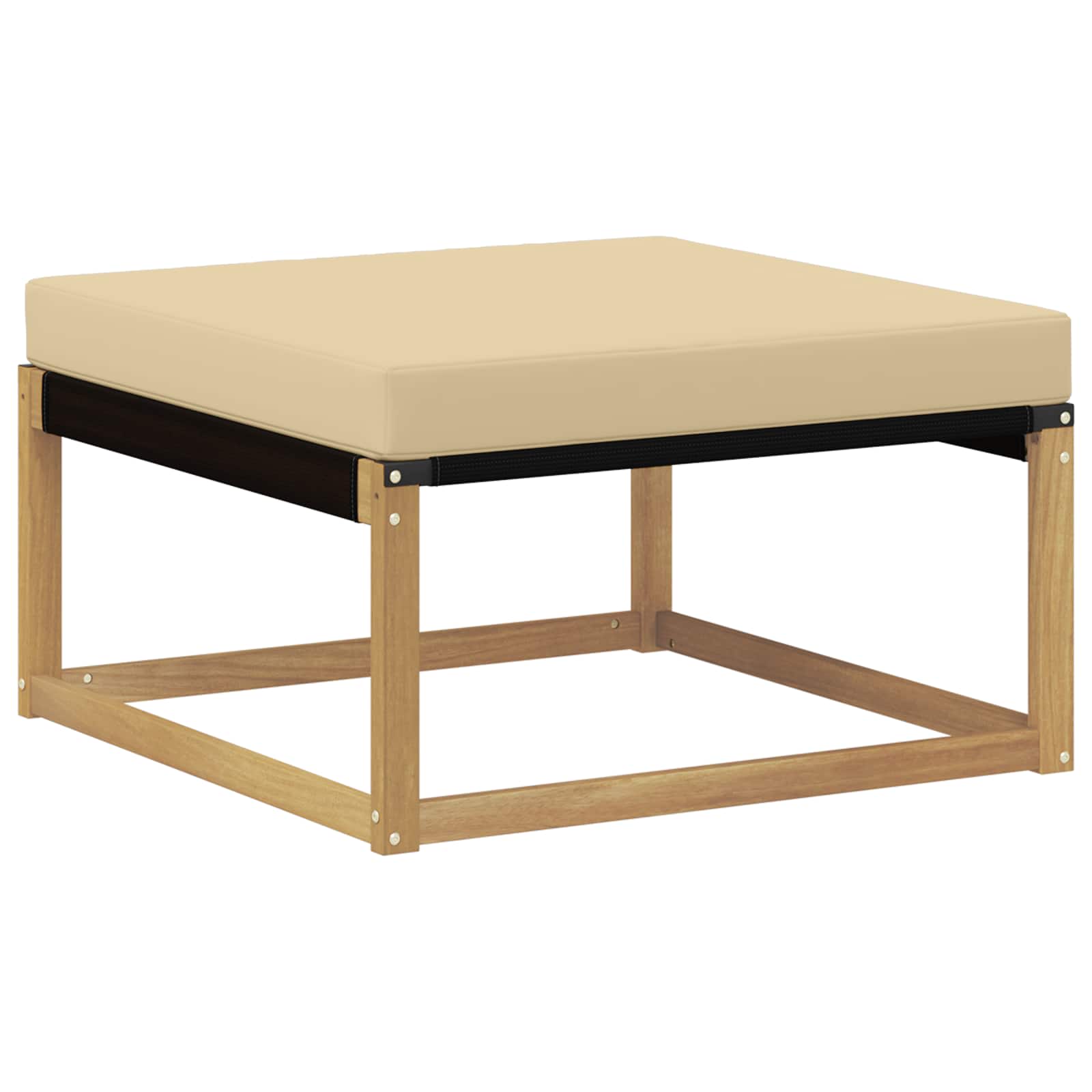 Set vanjskih sofa 9 pcs Bijela i bež Čvrsto drvo akacije