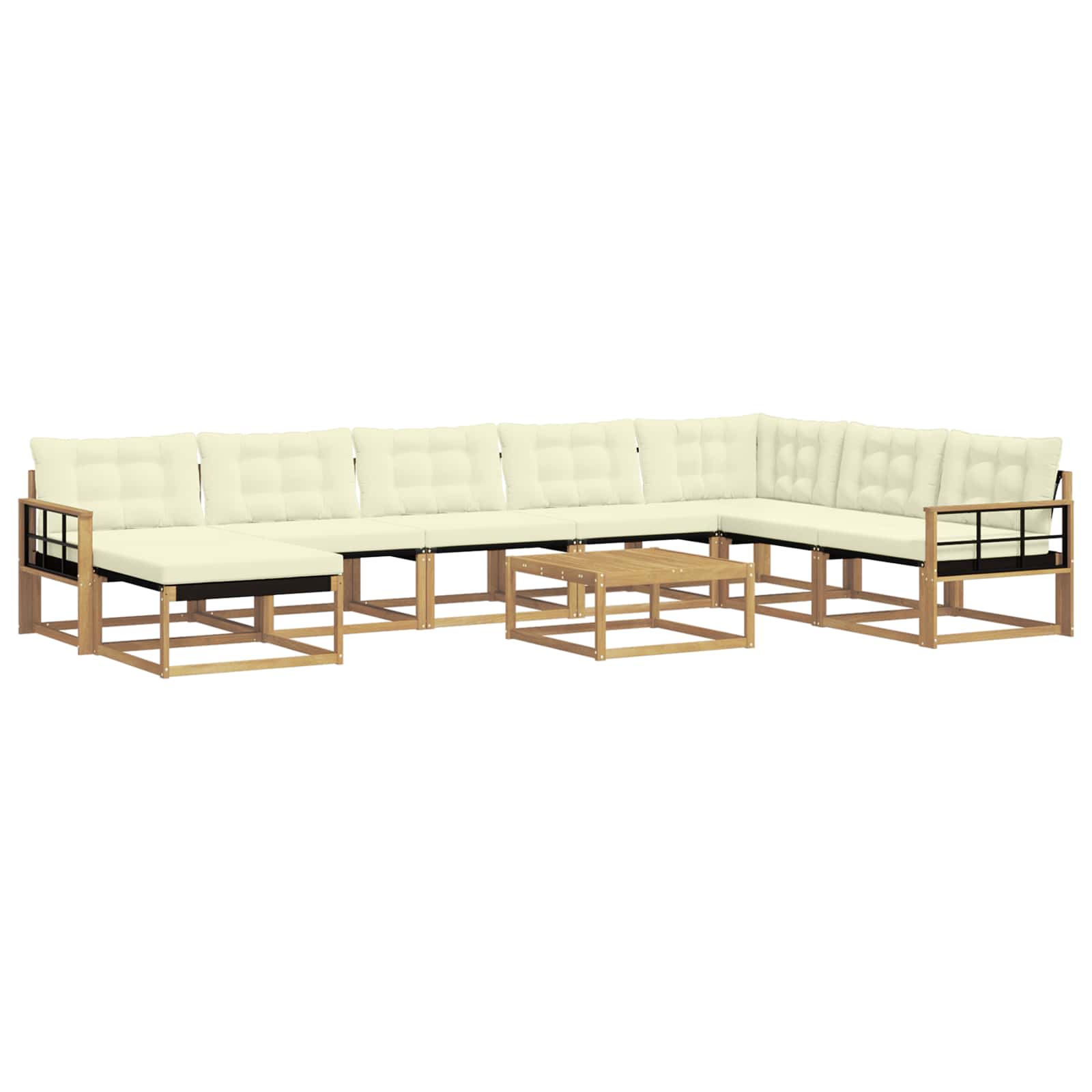 Set vanjskih sofa 9 pcs Bijela i krem 79 x 79 x 37 cm