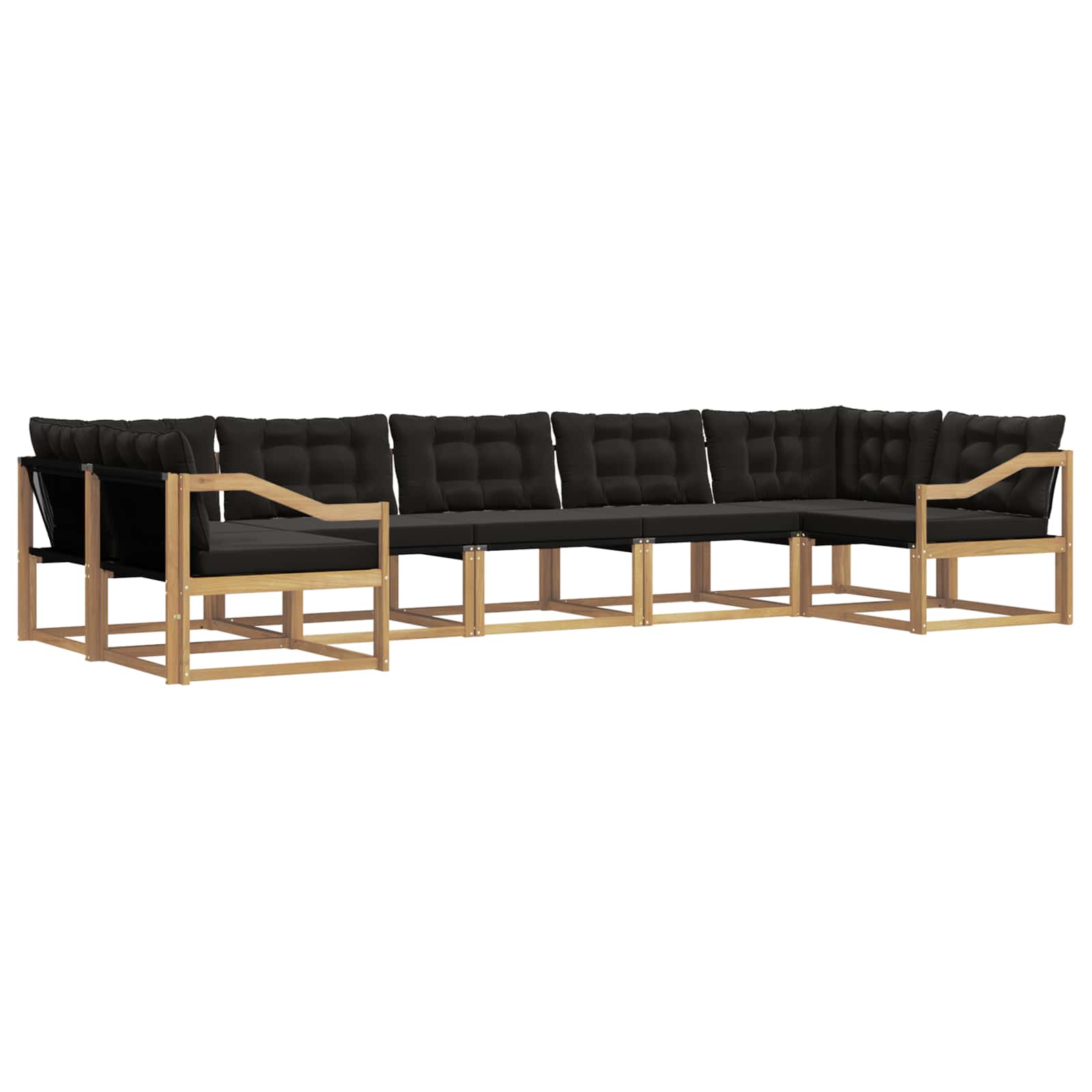 Set vanjskih sofa s jastukom 7 pcs Bijela i crna