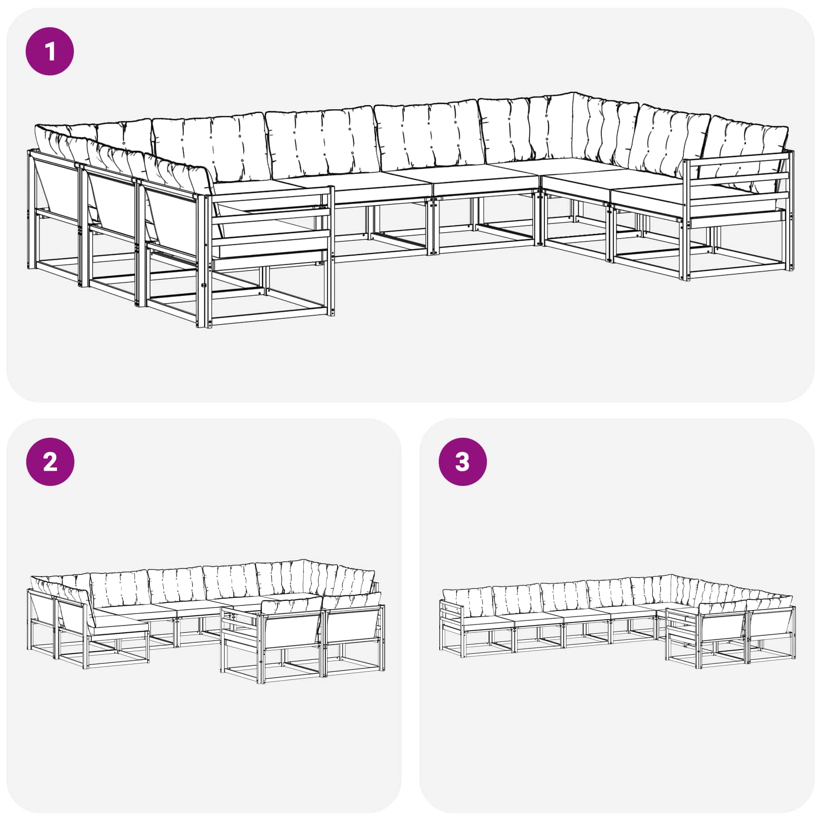 Set vanjskih sofa s jastukom 9 pcs Bijela i krem