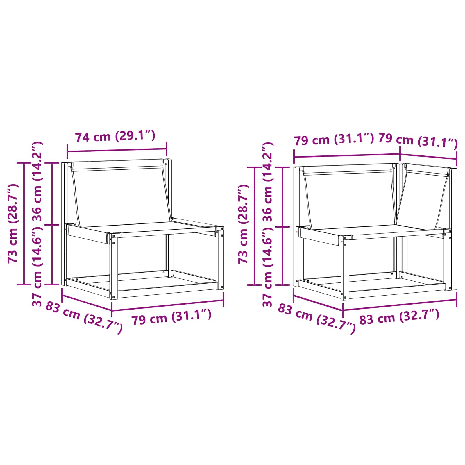 Set vanjskih sofa s jastukom 9 pcs Bijela i bež