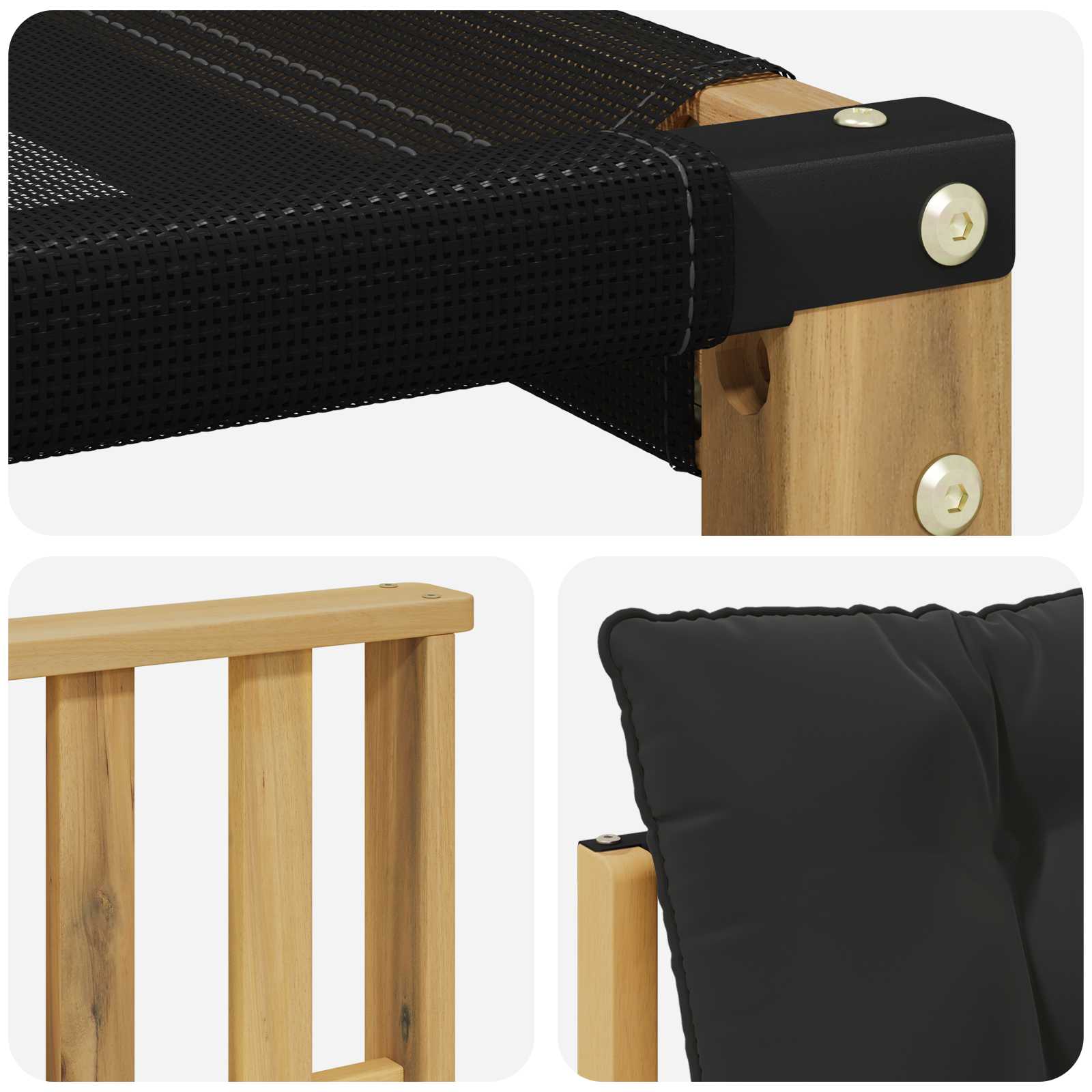 Set vanjskih sofa s jastukom 9 pcs Bijela i crna