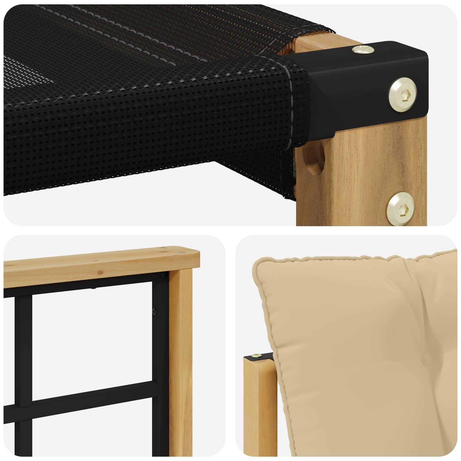 Set vanjskih sofa s jastukom 9 pcs Bijela i bež