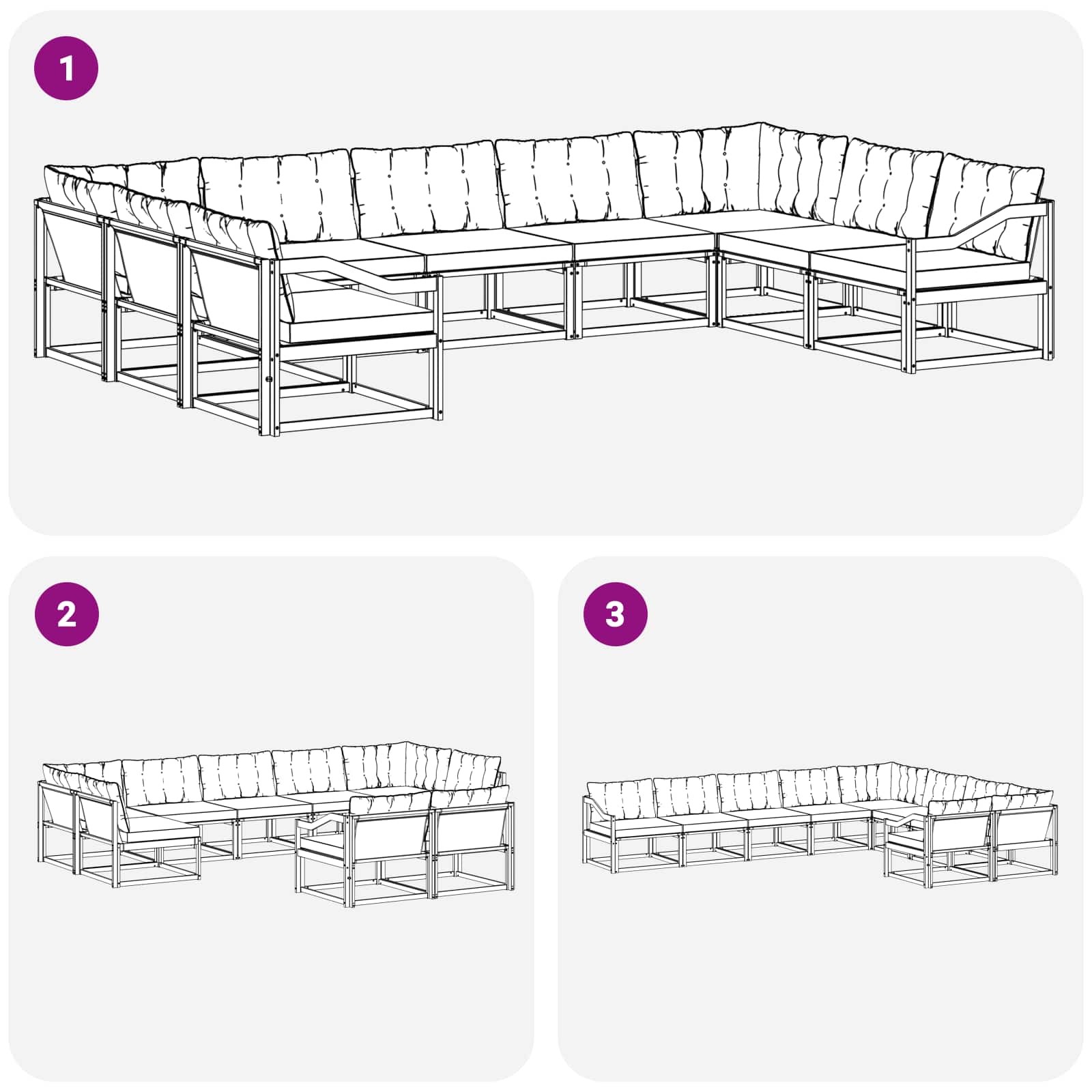 Set vanjskih sofa s jastukom 9 pcs Bijela i krem