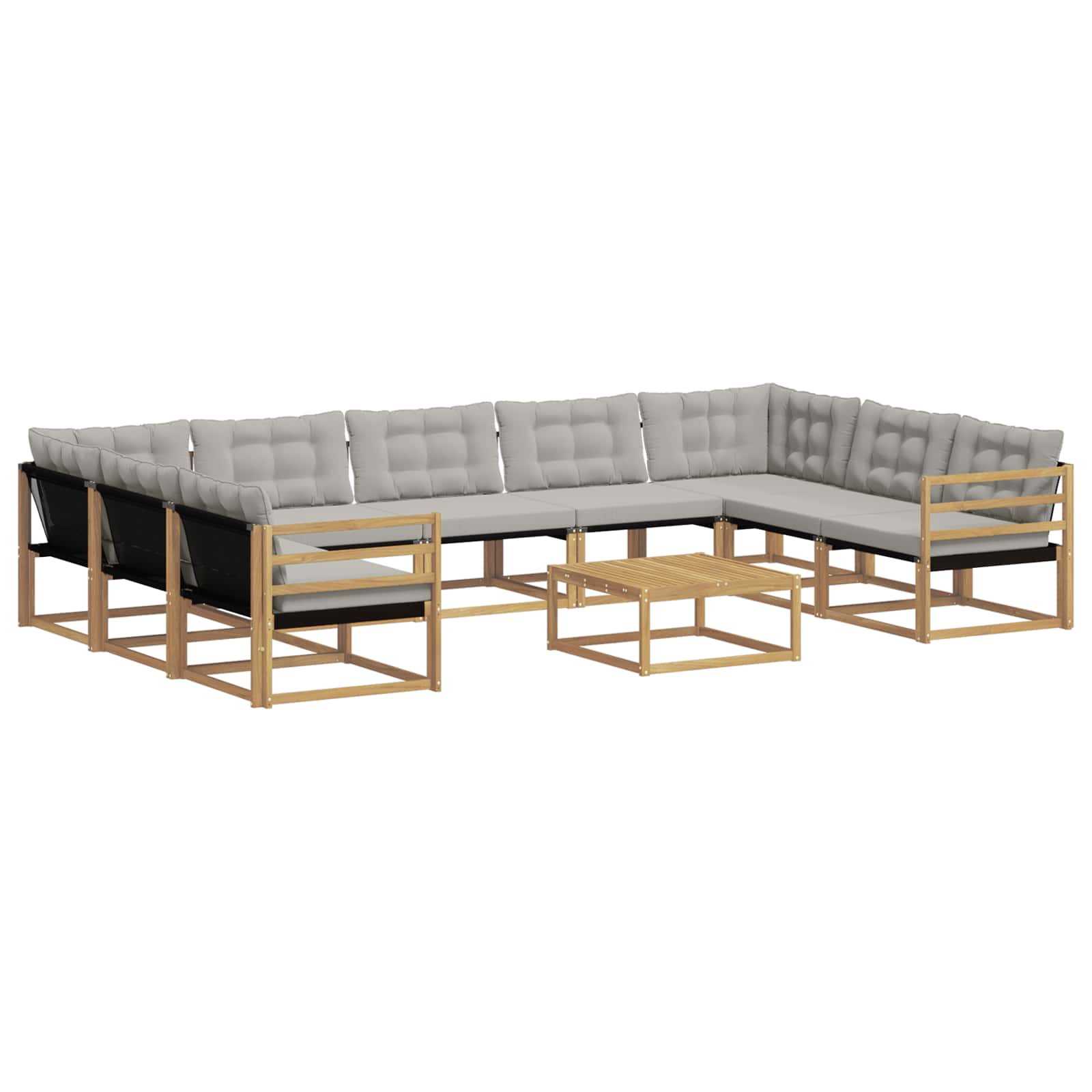 Set vanjskih sofa 10 pcs Bijela i svjetlosiva