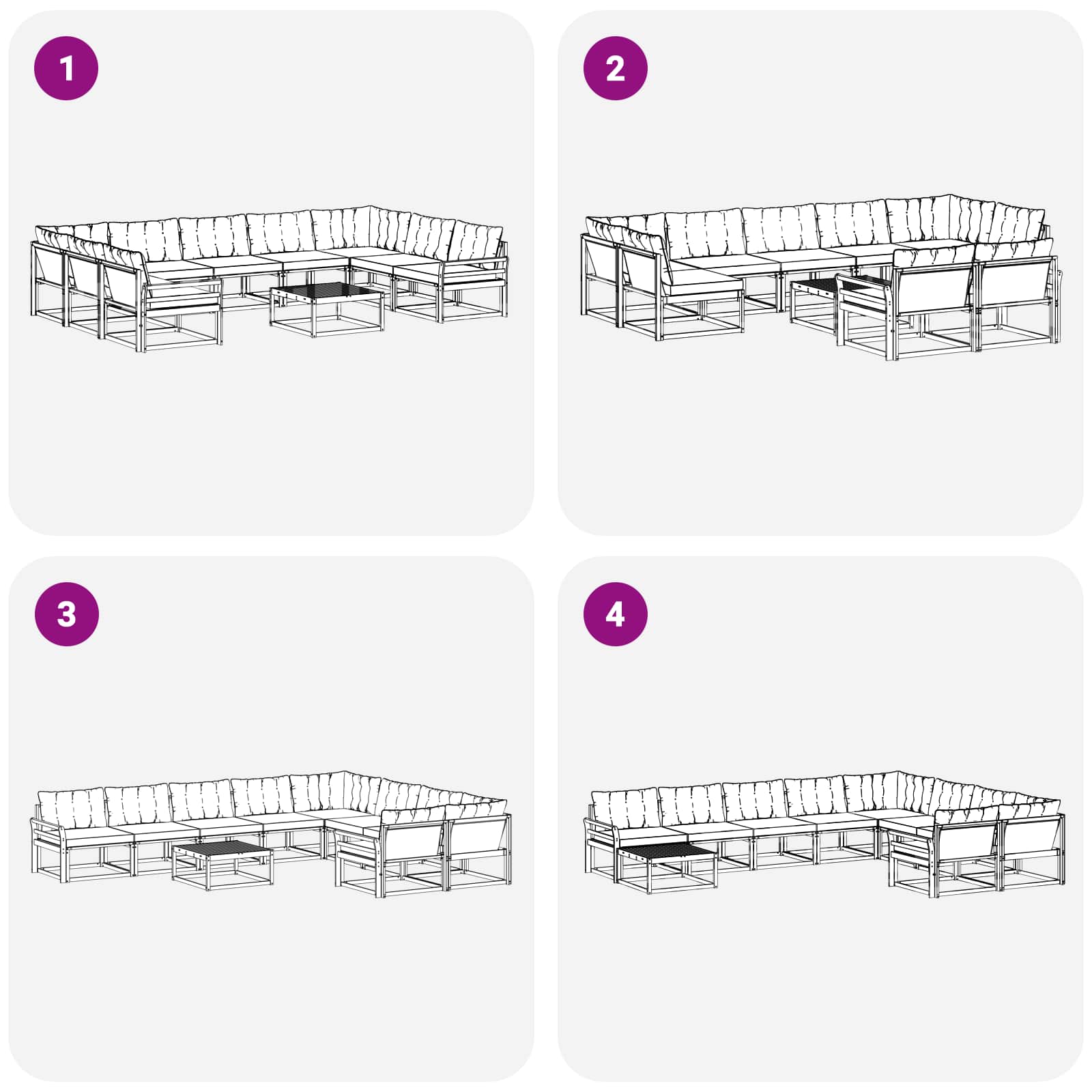 Set vanjskih sofa s jastukom 10 pcs Bijela i krem