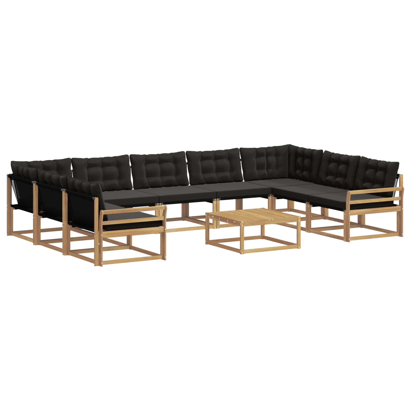Set vanjskih sofa s jastukom 10 pcs Bijela i crna