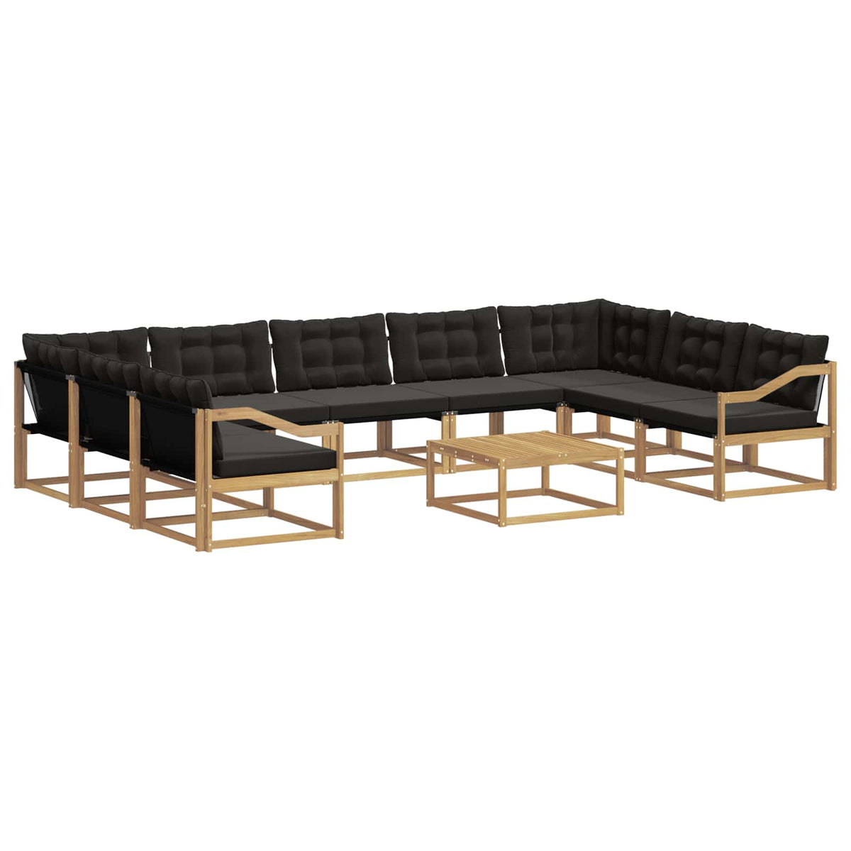 Set vanjskih sofa 10 kom. Bijela i crna