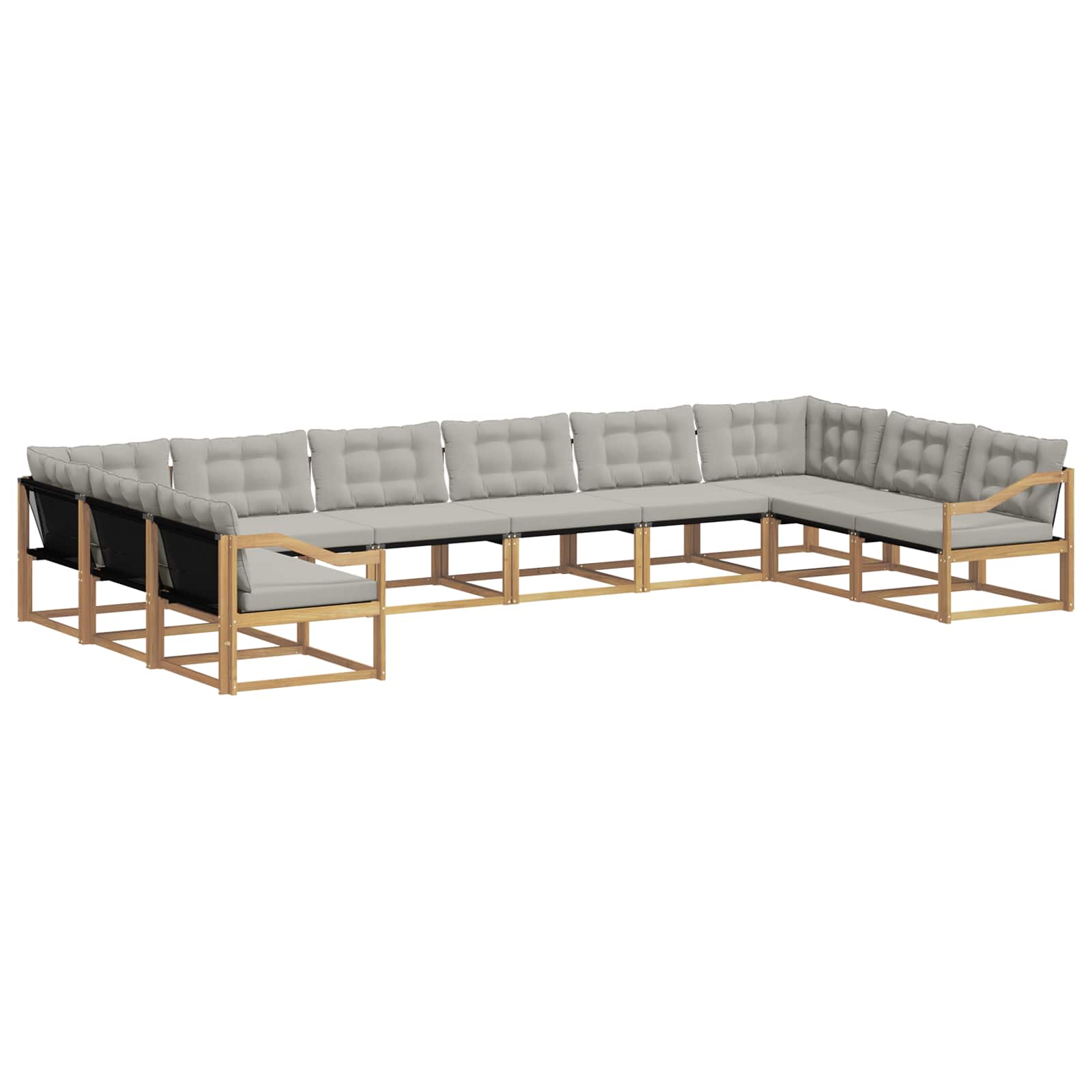 Set vanjskih sofa s jastukom 10 pcs Bijela i svjetlosiva
