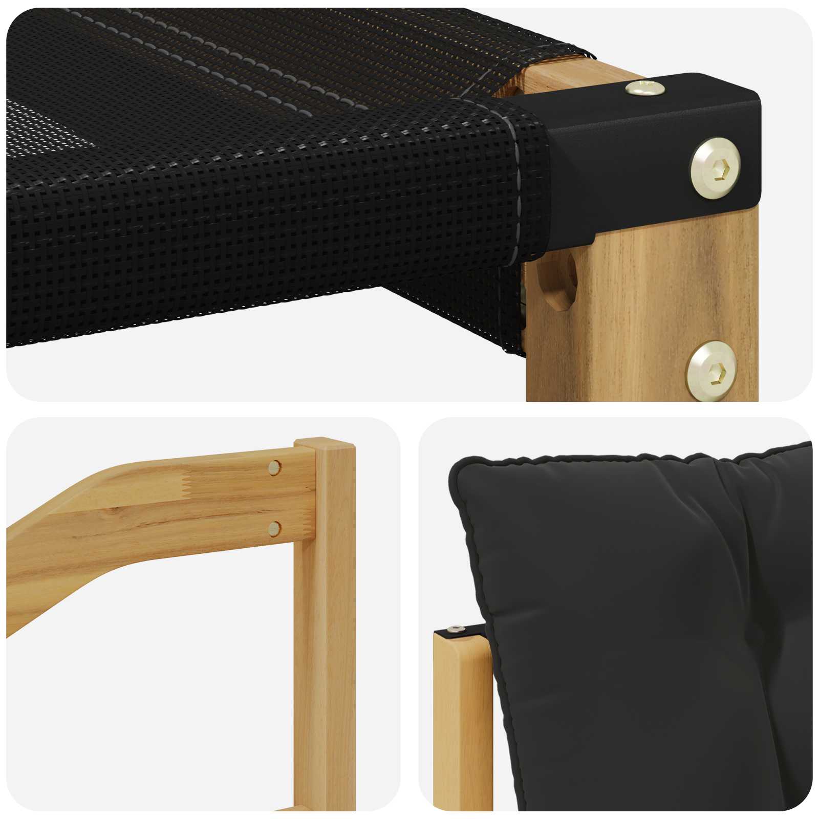 Set vanjskih sofa s jastukom 10 pcs Bijela i crna