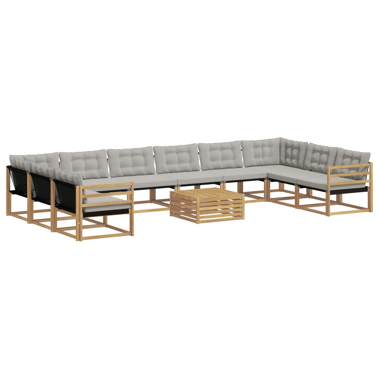 Set vanjskih sofa s jastukom 11 pcs Bijela i svjetlosiva