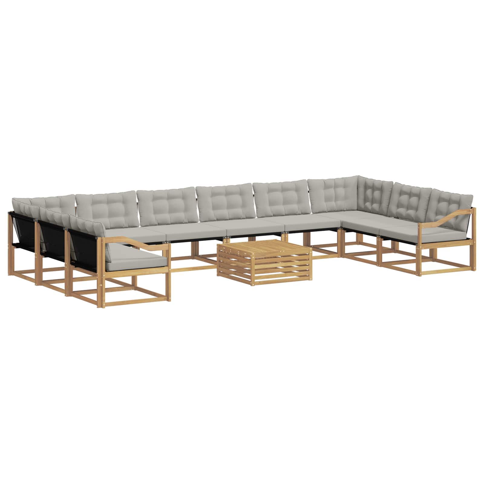 Set vanjskih sofa s jastukom 11 pcs Bijela i svjetlosiva