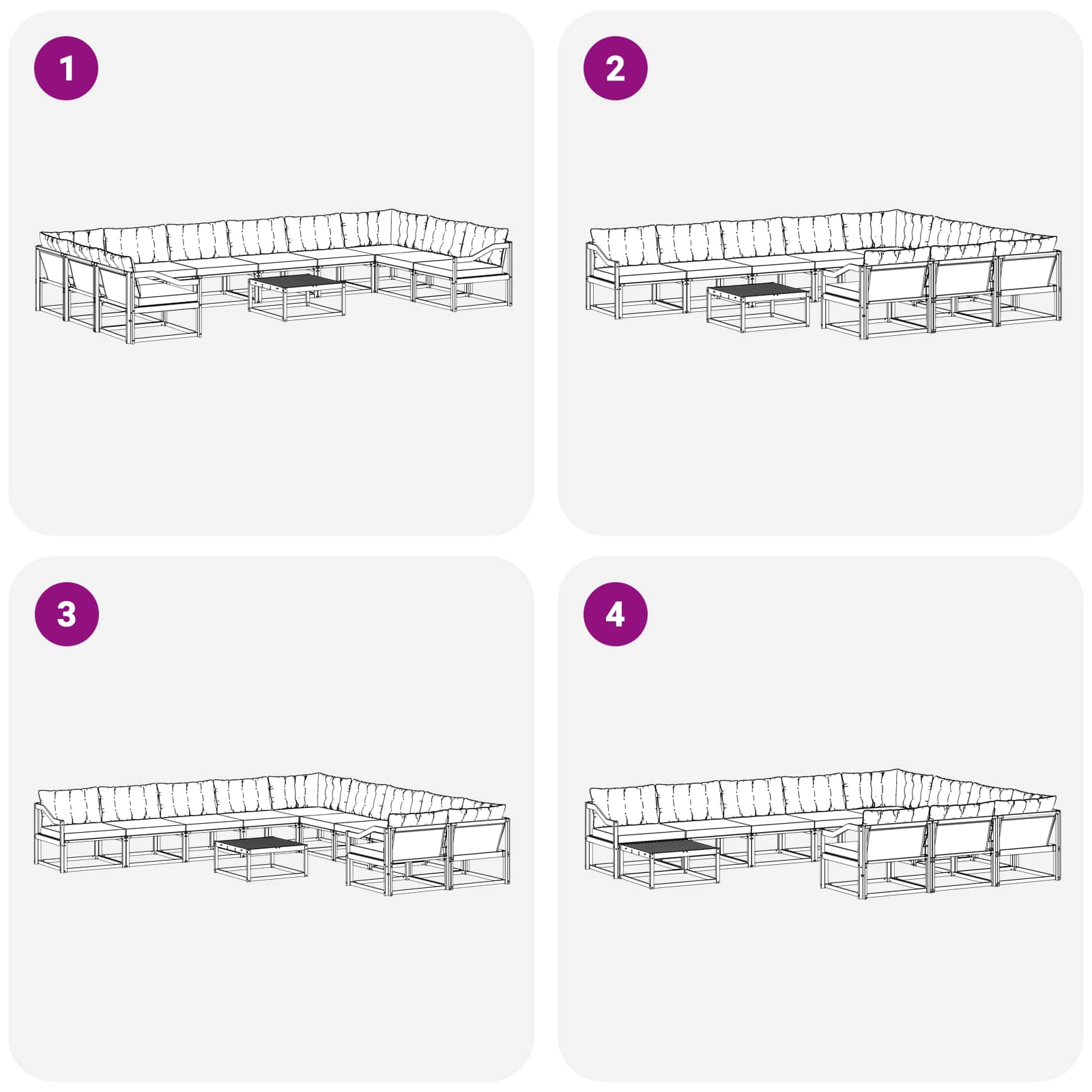 Set vanjskih sofa s jastukom 11 pcs Bijela i bež