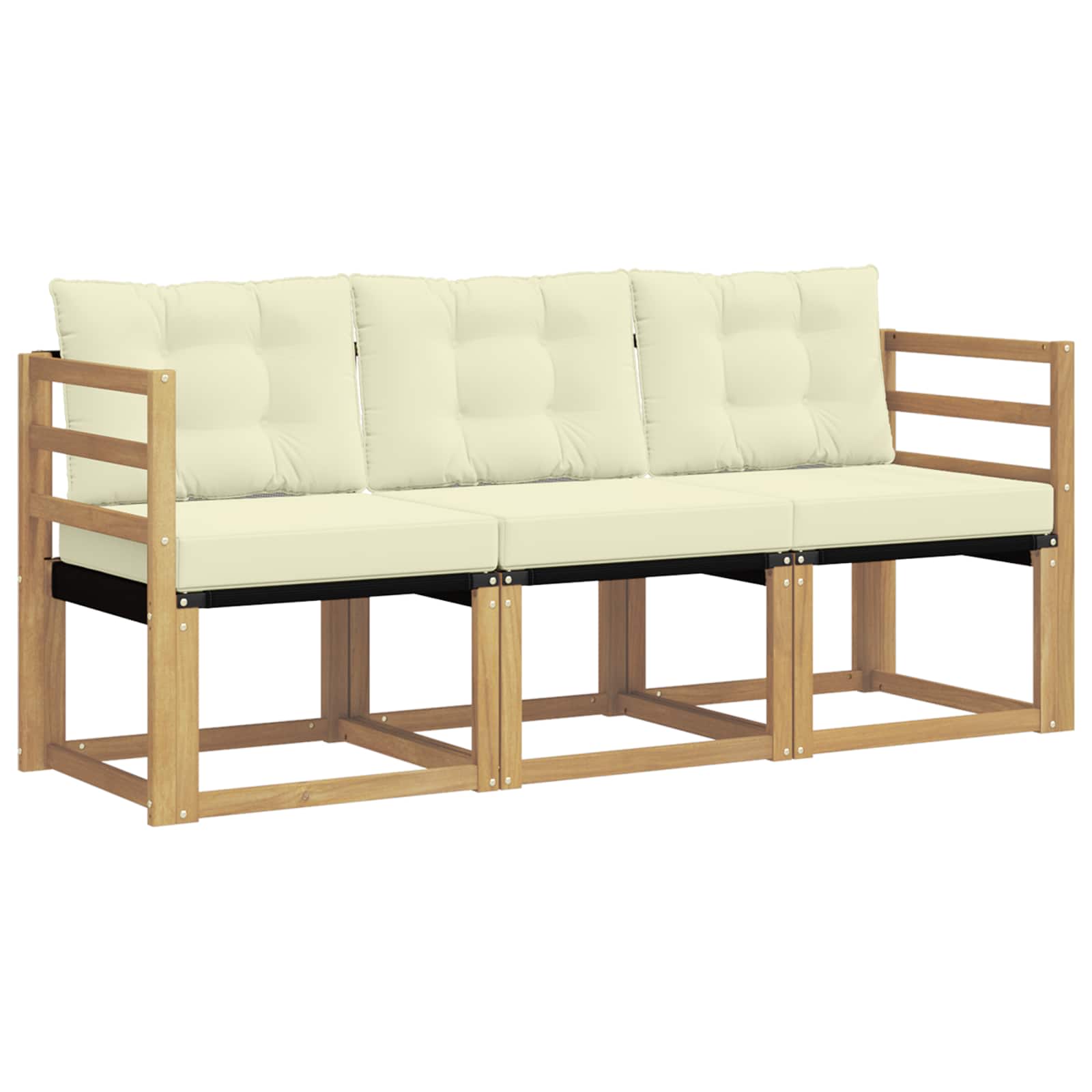 Set vanjskih sofa s jastukom 3 pcs Bijela i krem