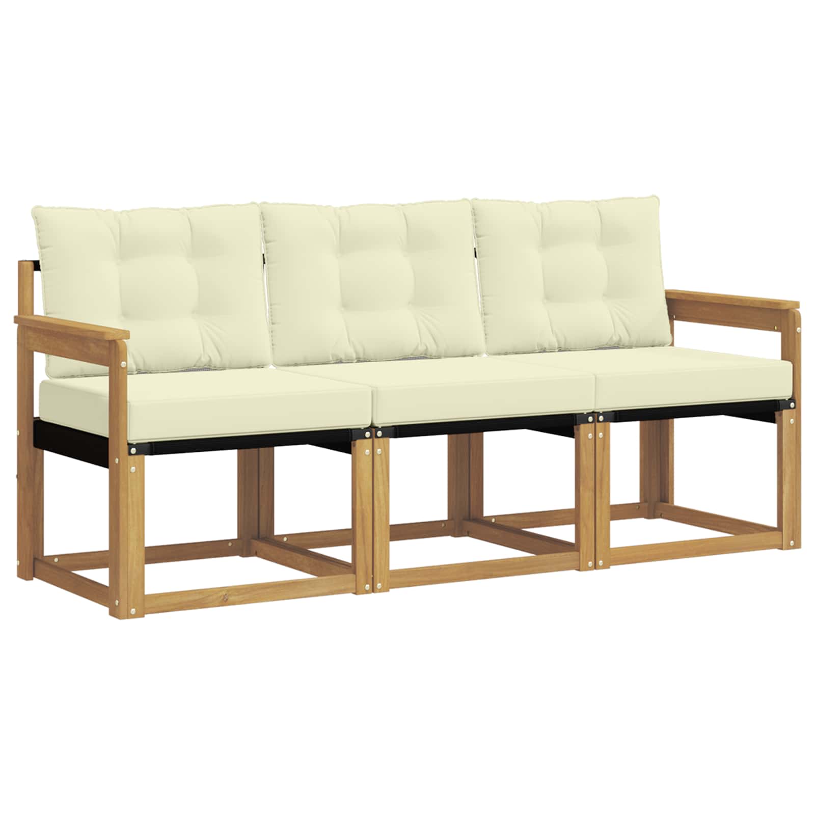 Set vanjskih sofa s jastukom 3 pcs Bijela i krem