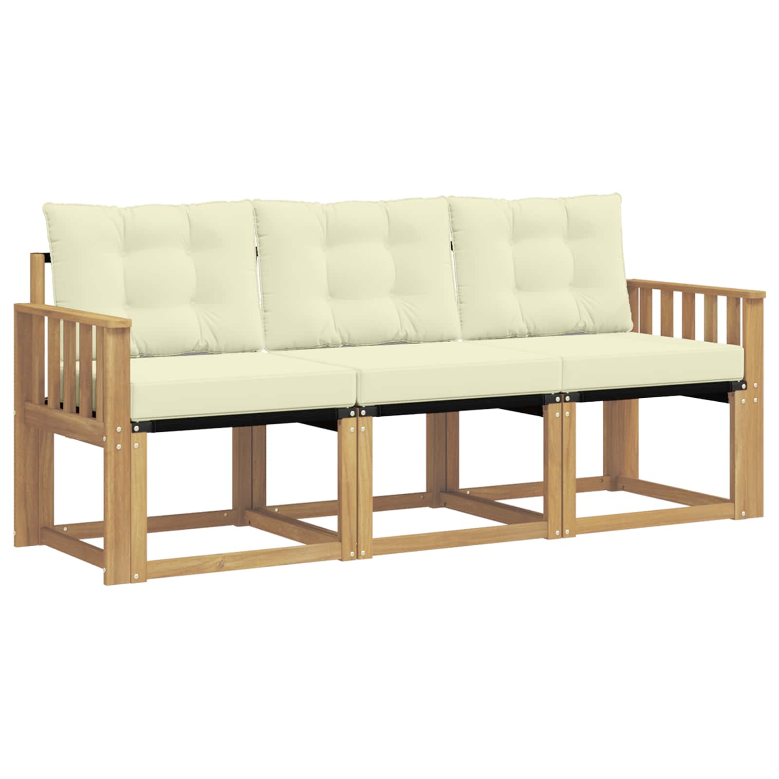 Set vanjskih sofa s jastukom 3 pcs Bijela i krem