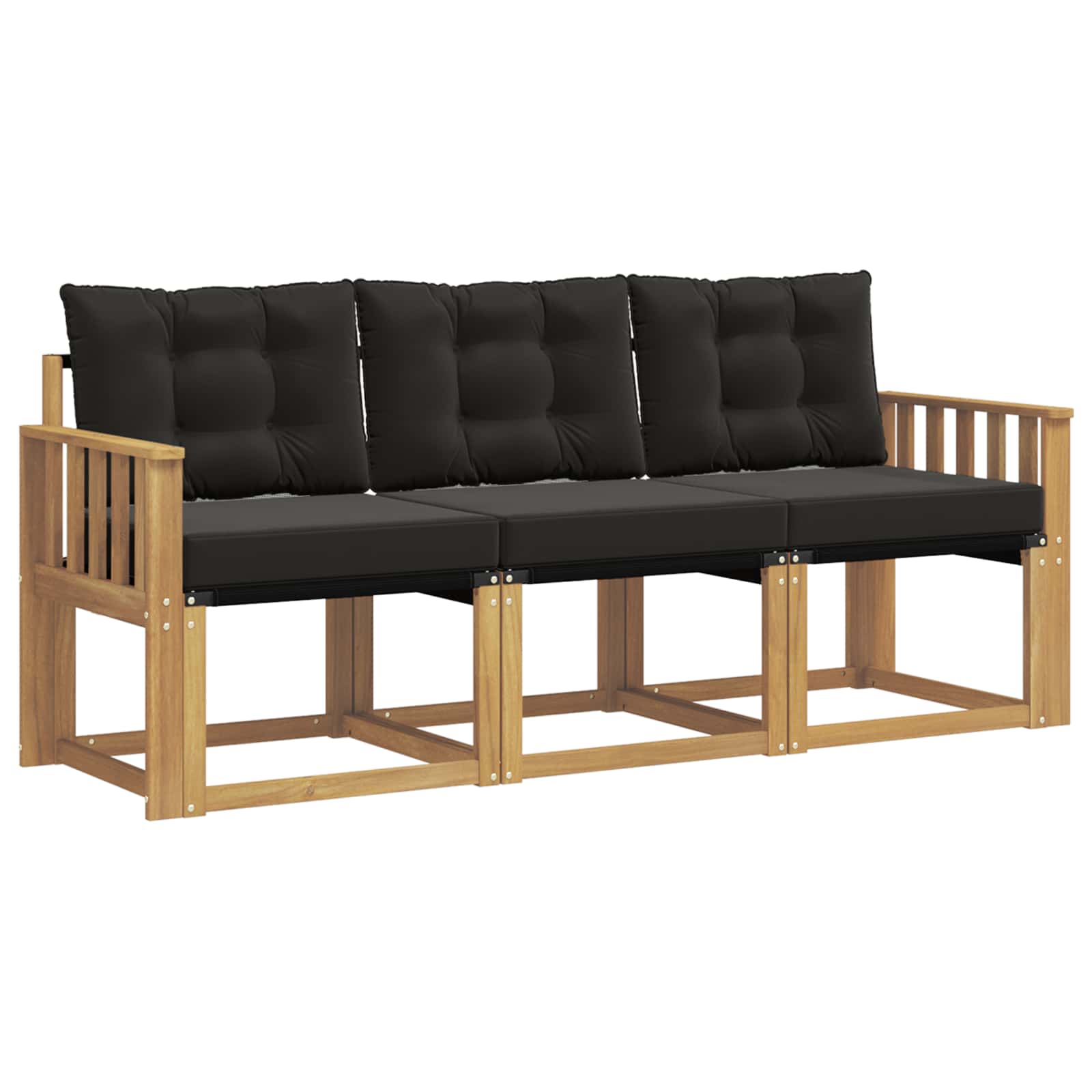 Set vanjskih sofa s jastukom 3 pcs Bijela i crna