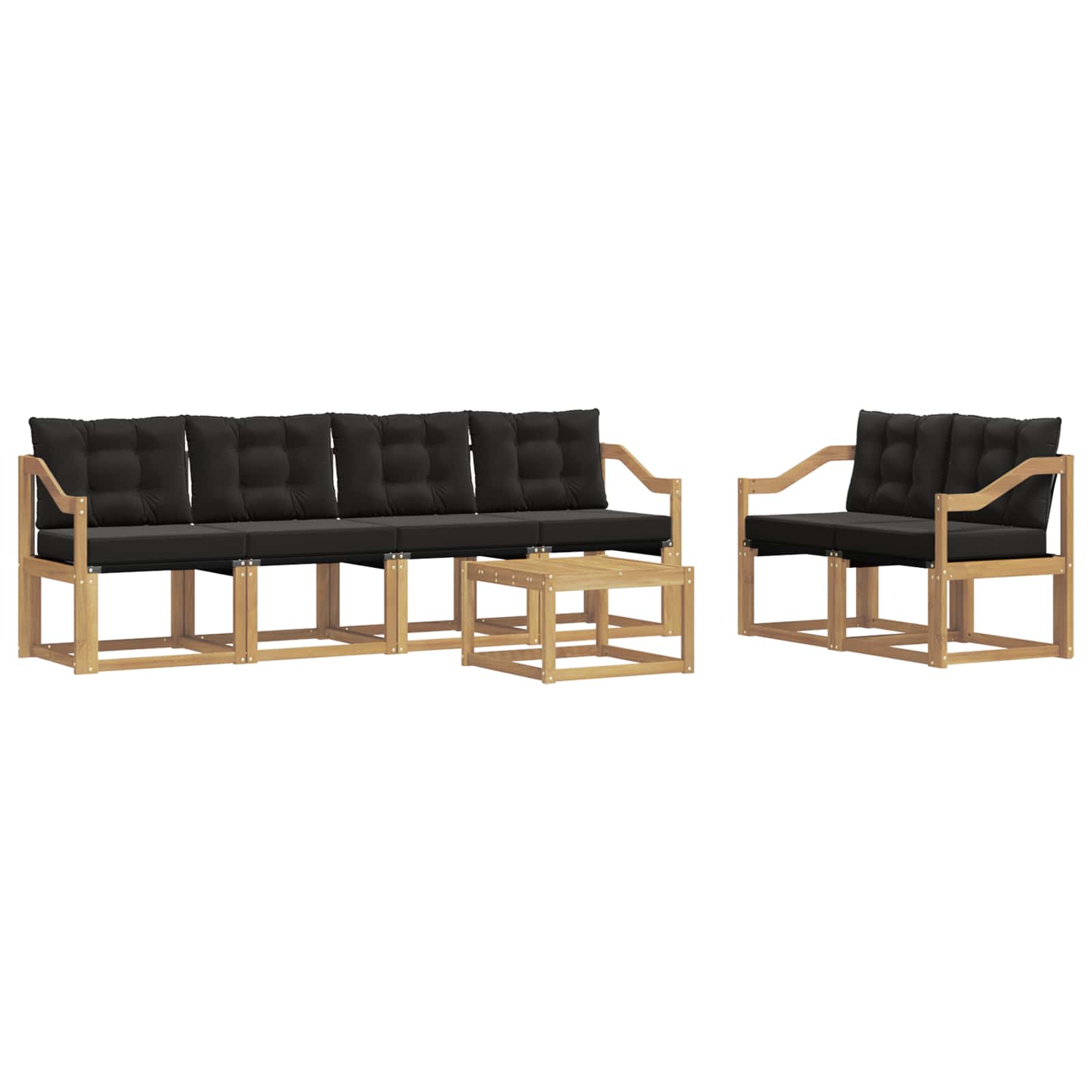 Set vanjskih sofa s jastukom 7 pcs Bijela i crna