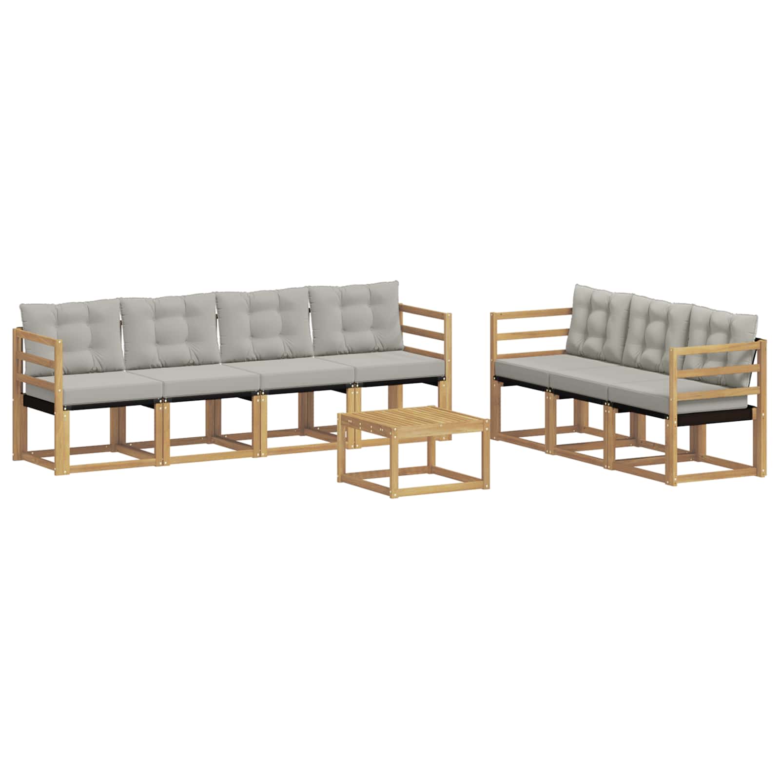 Set vanjskih sofa s jastukom 8 pcs Bijela i svjetlosiva