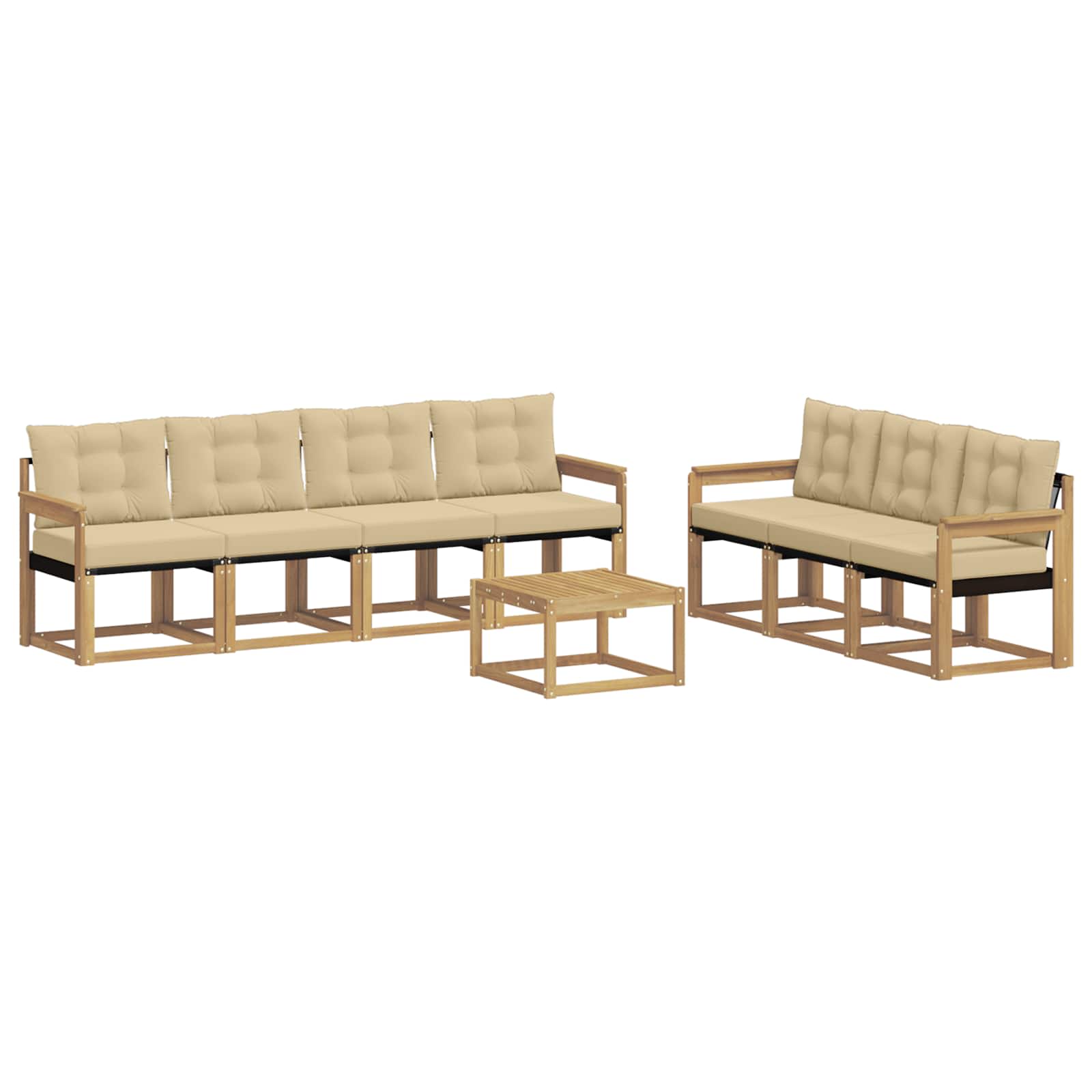 Set vanjskih sofa s jastukom 8 pcs Bijela i bež