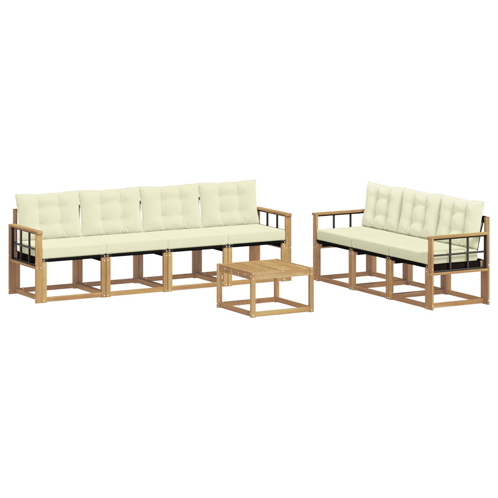Set vanjskih sofa s jastukom 8 pcs Bijela i krem