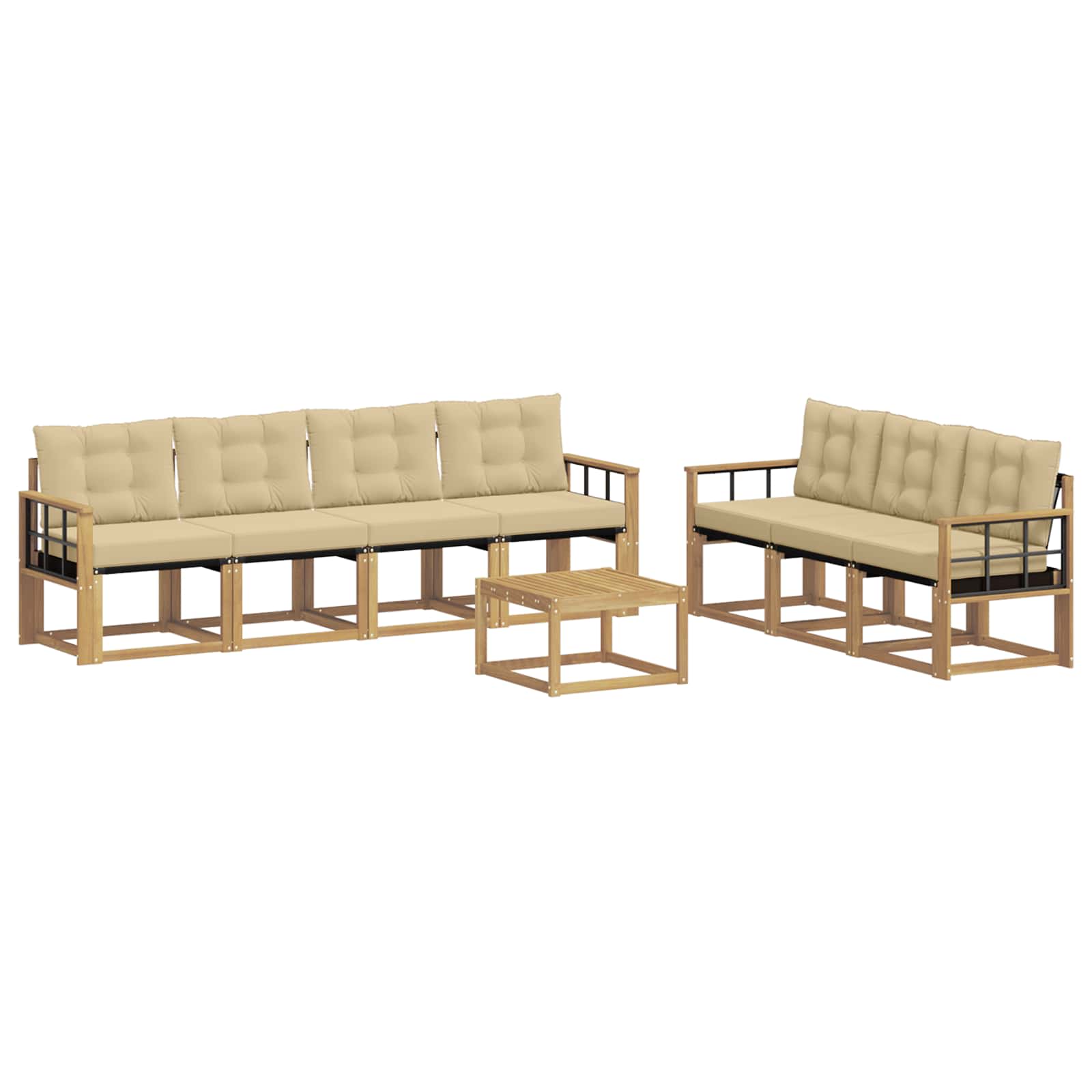 Set vanjskih sofa s jastukom 8 pcs Bijela i bež
