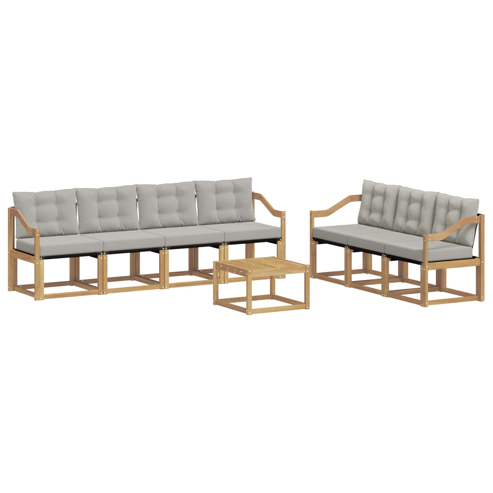 Set vanjskih sofa s jastukom 8 pcs Bijela i svjetlosiva