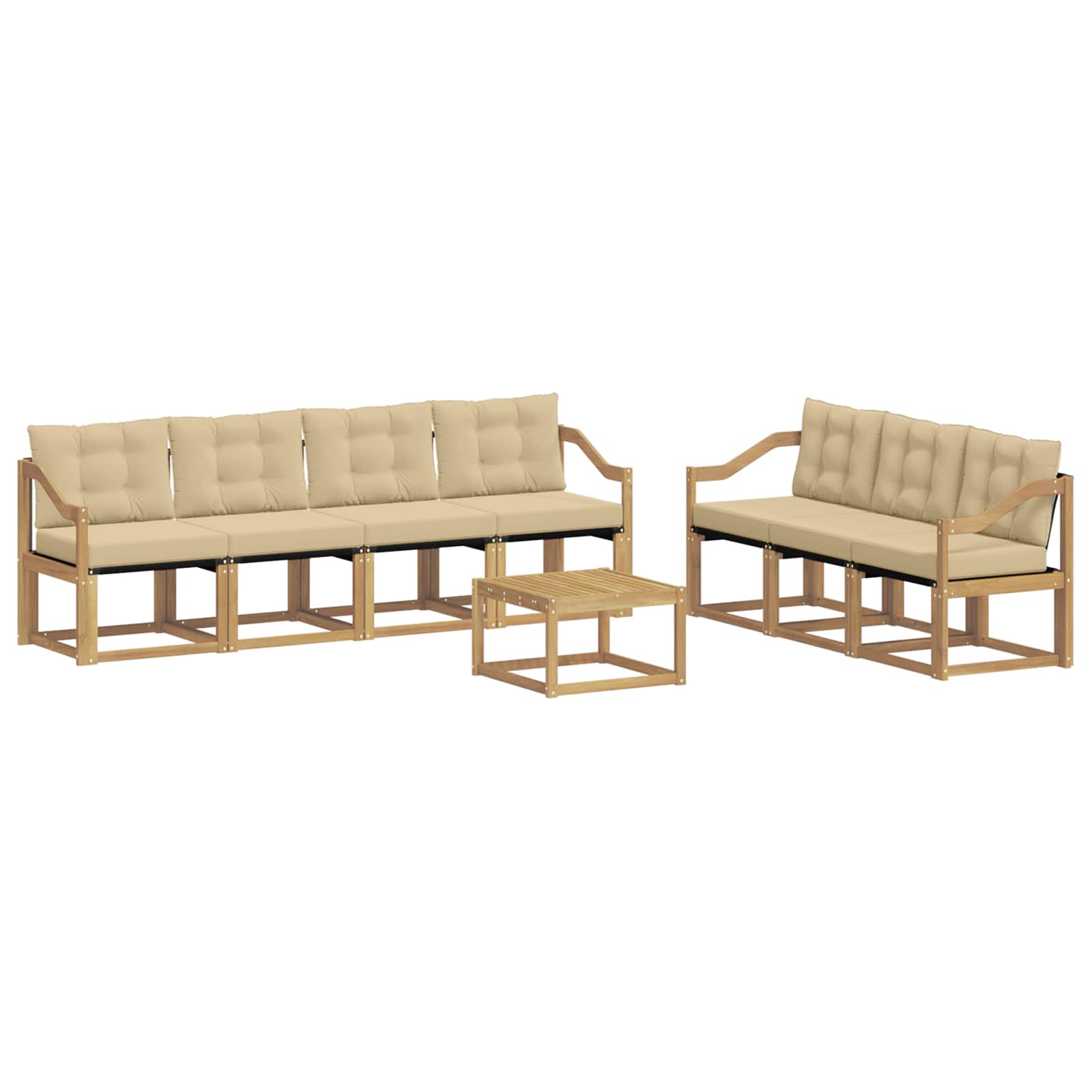 Set vanjskih sofa s jastukom 8 pcs Bijela i bež