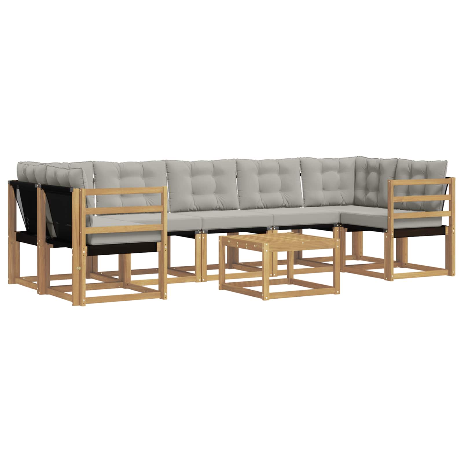 Set vanjskih sofa s jastukom 8 pcs Bijela i svjetlosiva