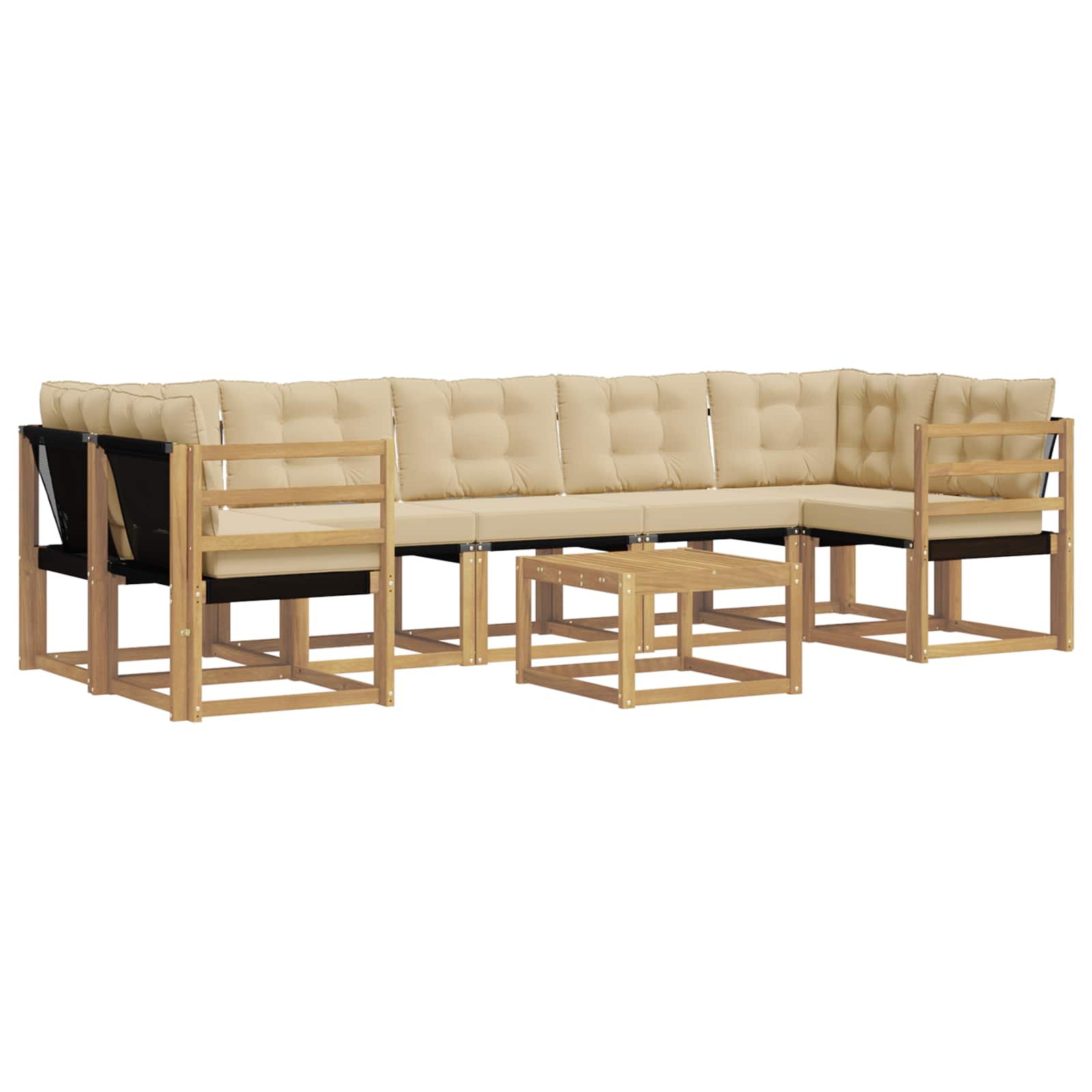 Set vanjskih sofa s jastukom 8 pcs Bijela i bež