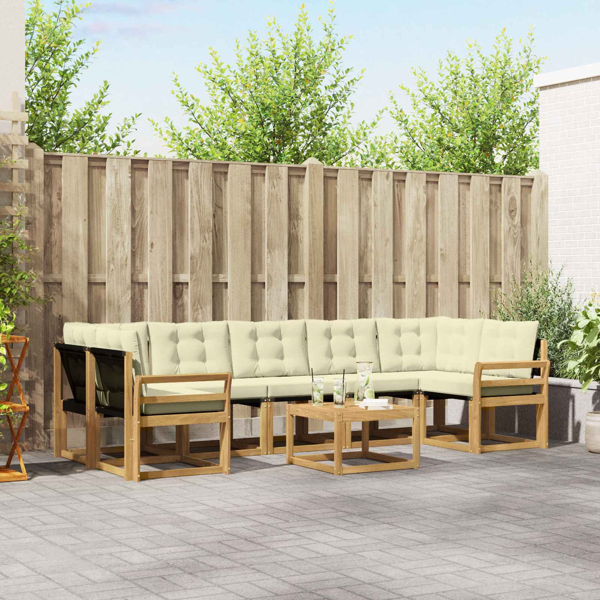 Set vanjskih sofa 8 kom. Bijela i krem