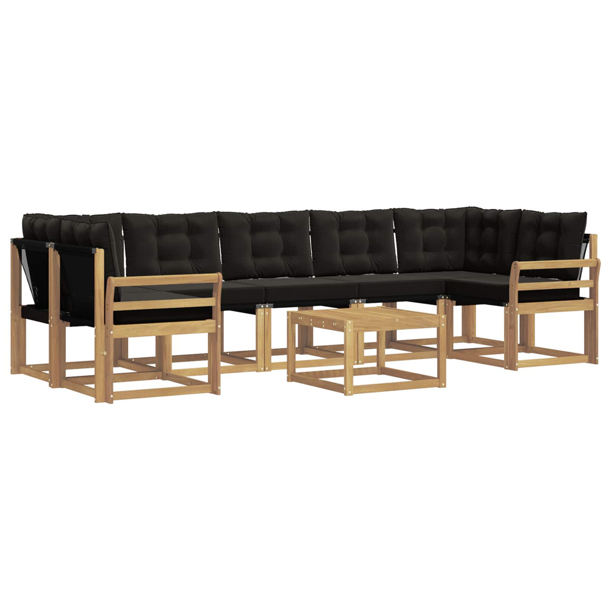 Set vanjskih sofa 8 kom. Bijela i crna