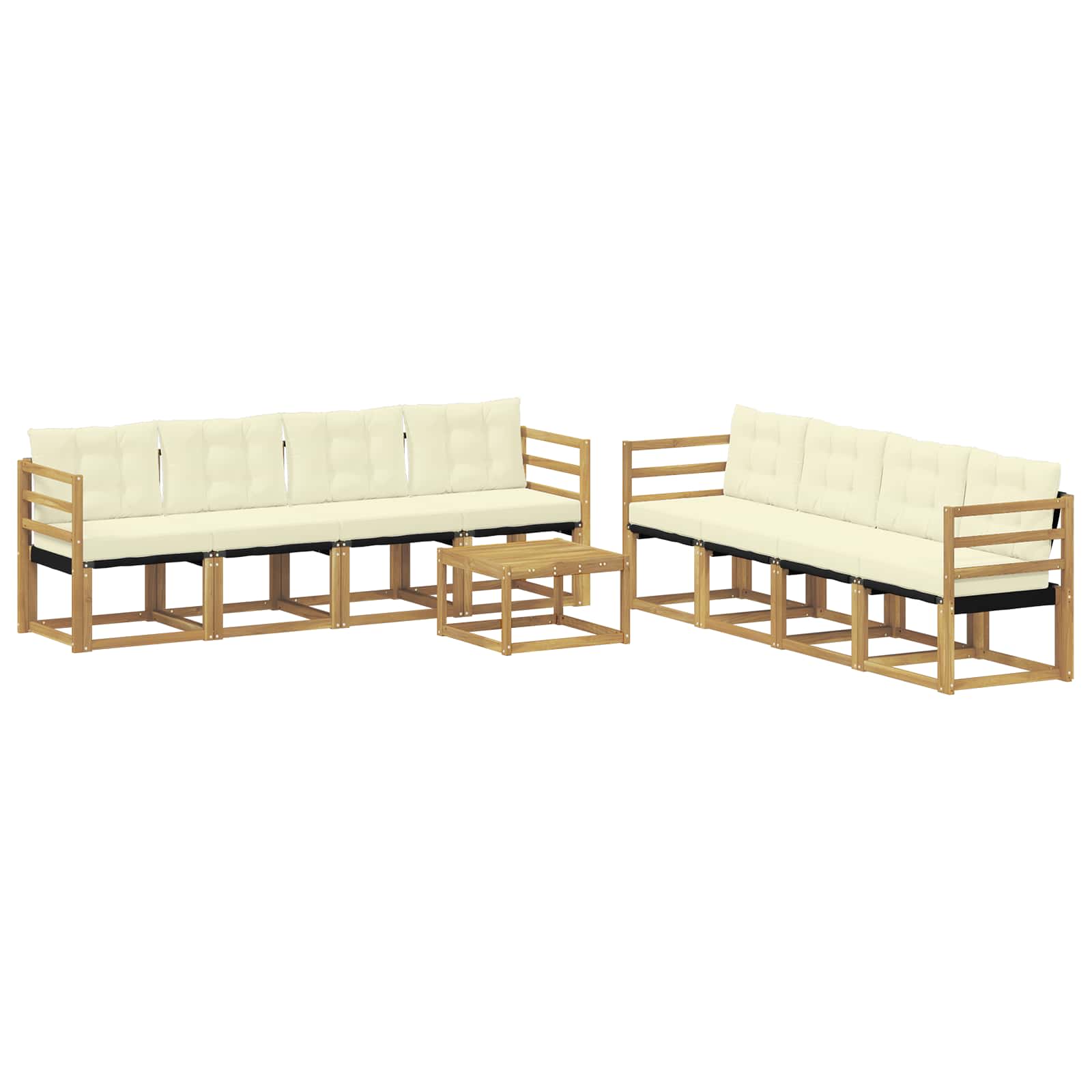 Set vanjskih sofa s jastukom 9 pcs Bijela i krem