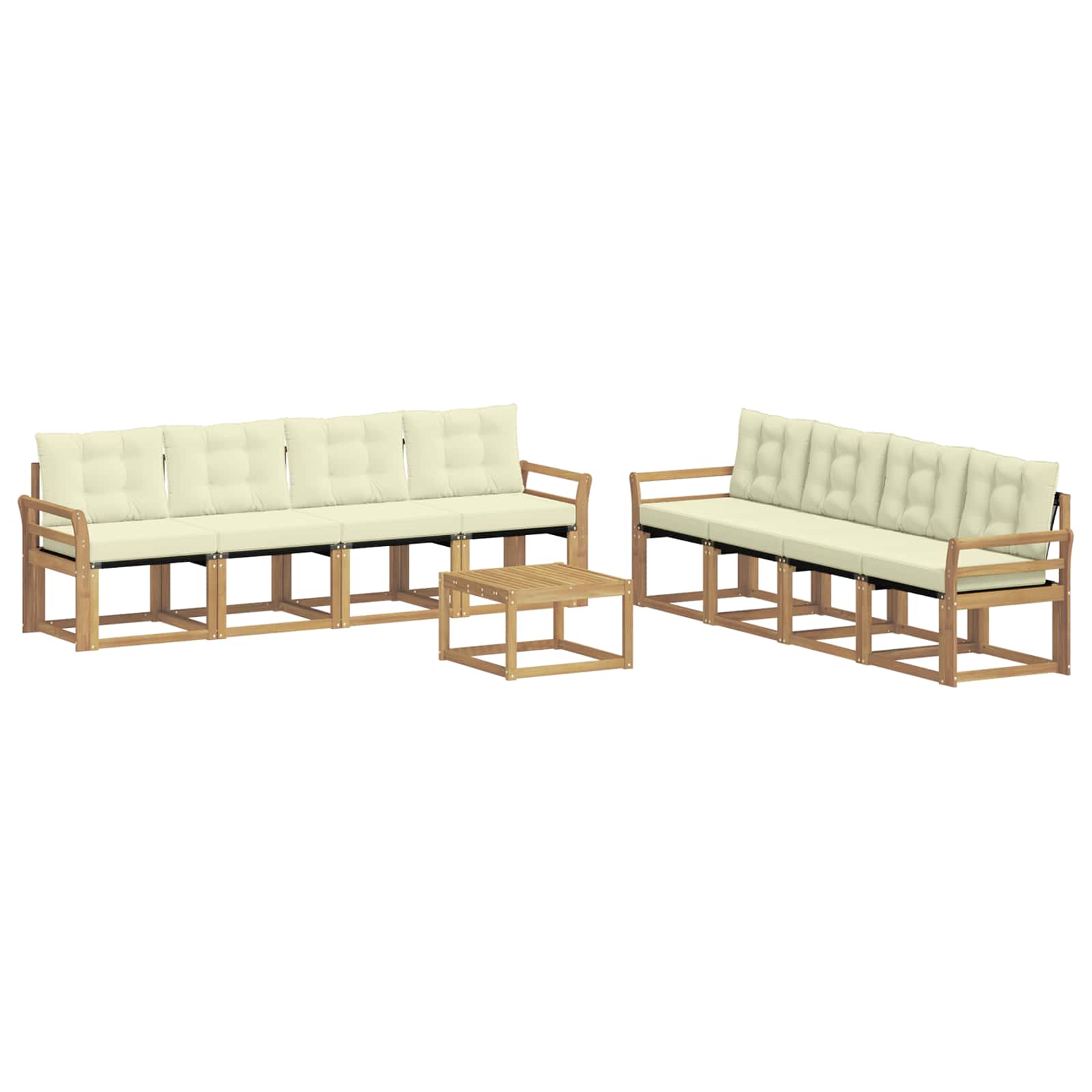 Set vanjskih sofa s jastukom 9 pcs Bijela i krem