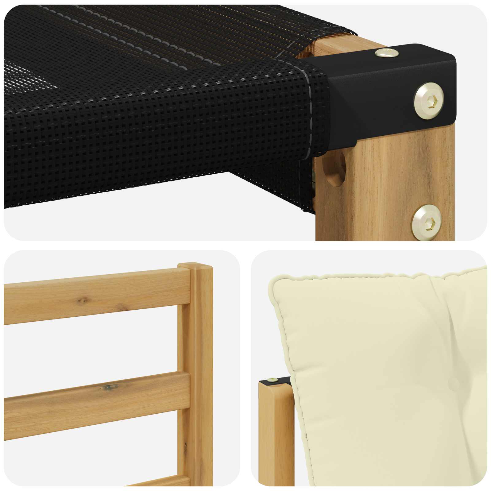 Set vanjskih sofa s jastukom 4 pcs Bijela i krem
