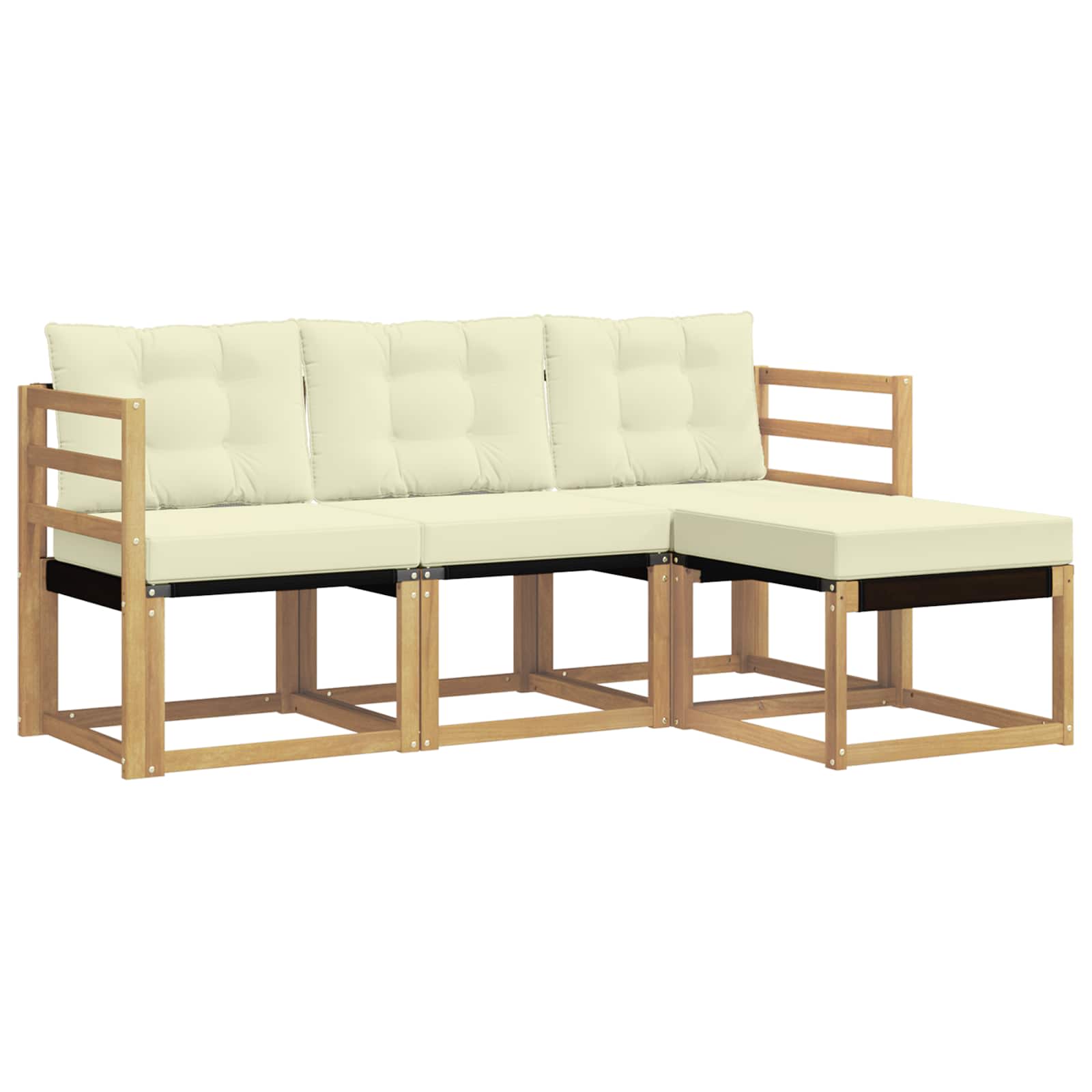 Set vanjskih sofa s jastukom 4 pcs Bijela i krem