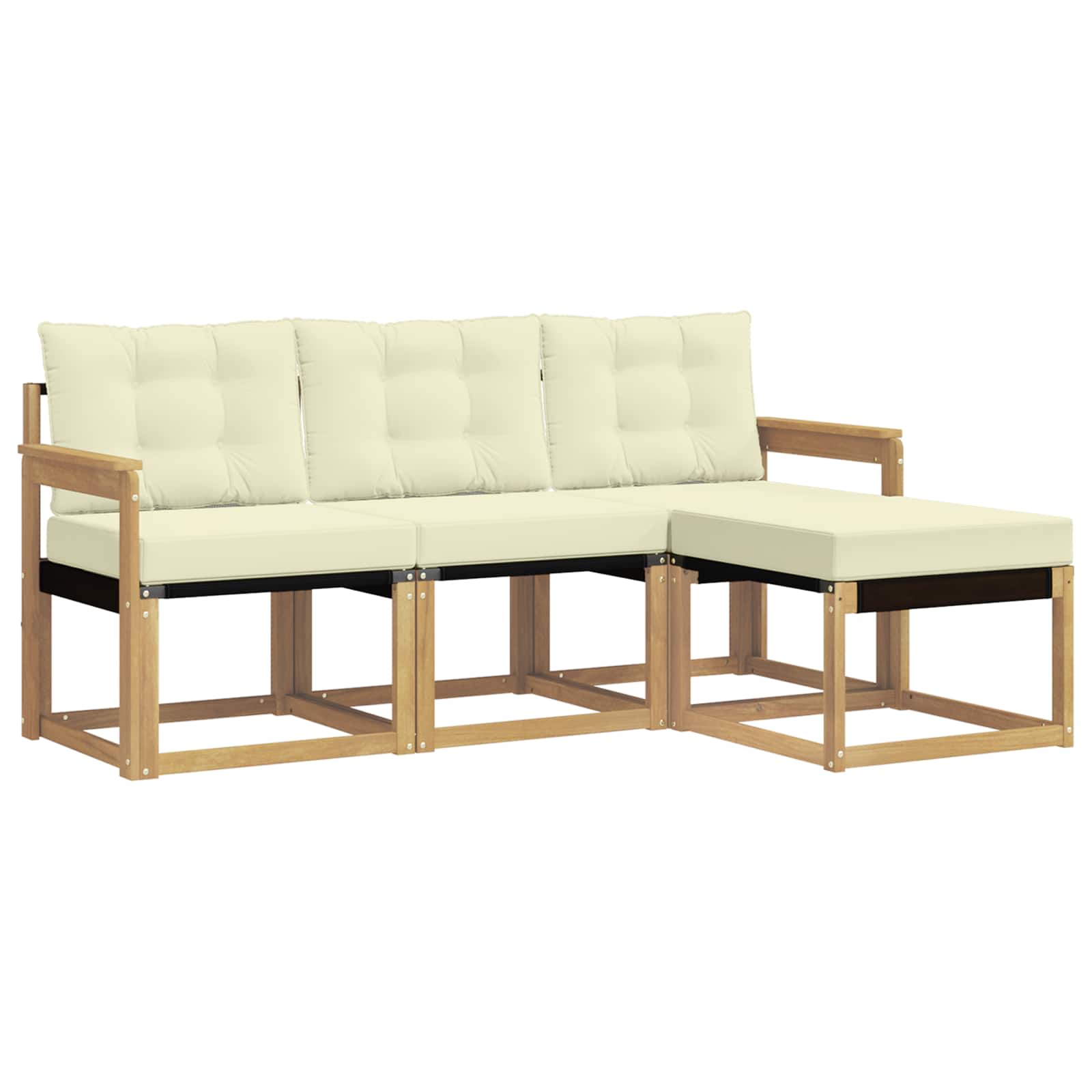 Set vanjskih sofa s jastukom 4 pcs Bijela i krem