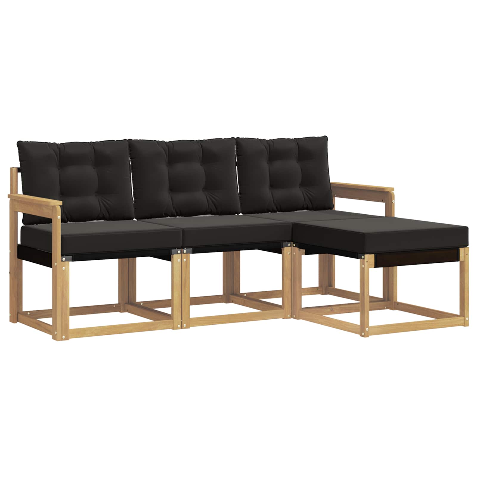 Set vanjskih sofa s jastukom 4 pcs Bijela i crna