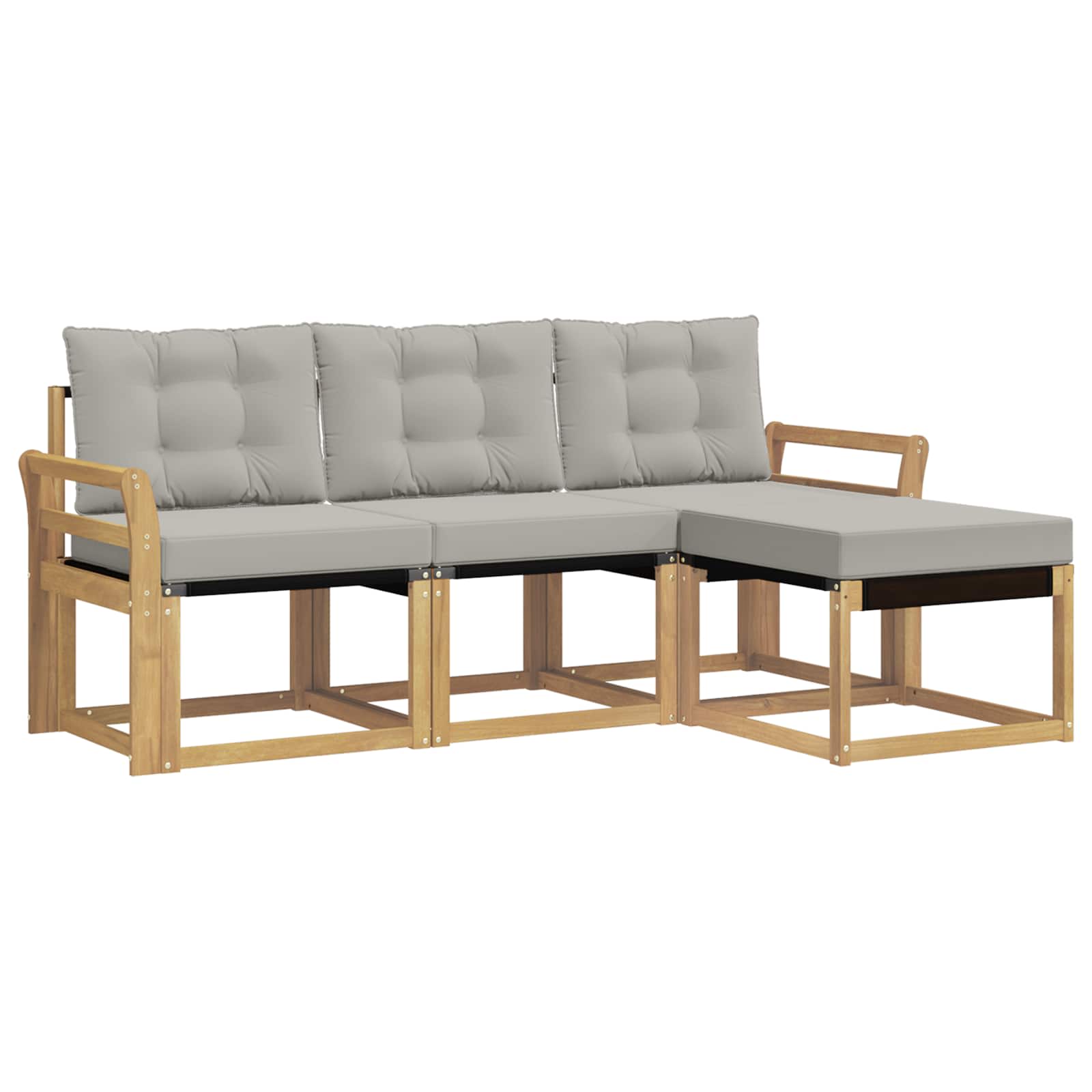 Set vanjskih sofa s jastukom 4 pcs Bijela i svjetlosiva
