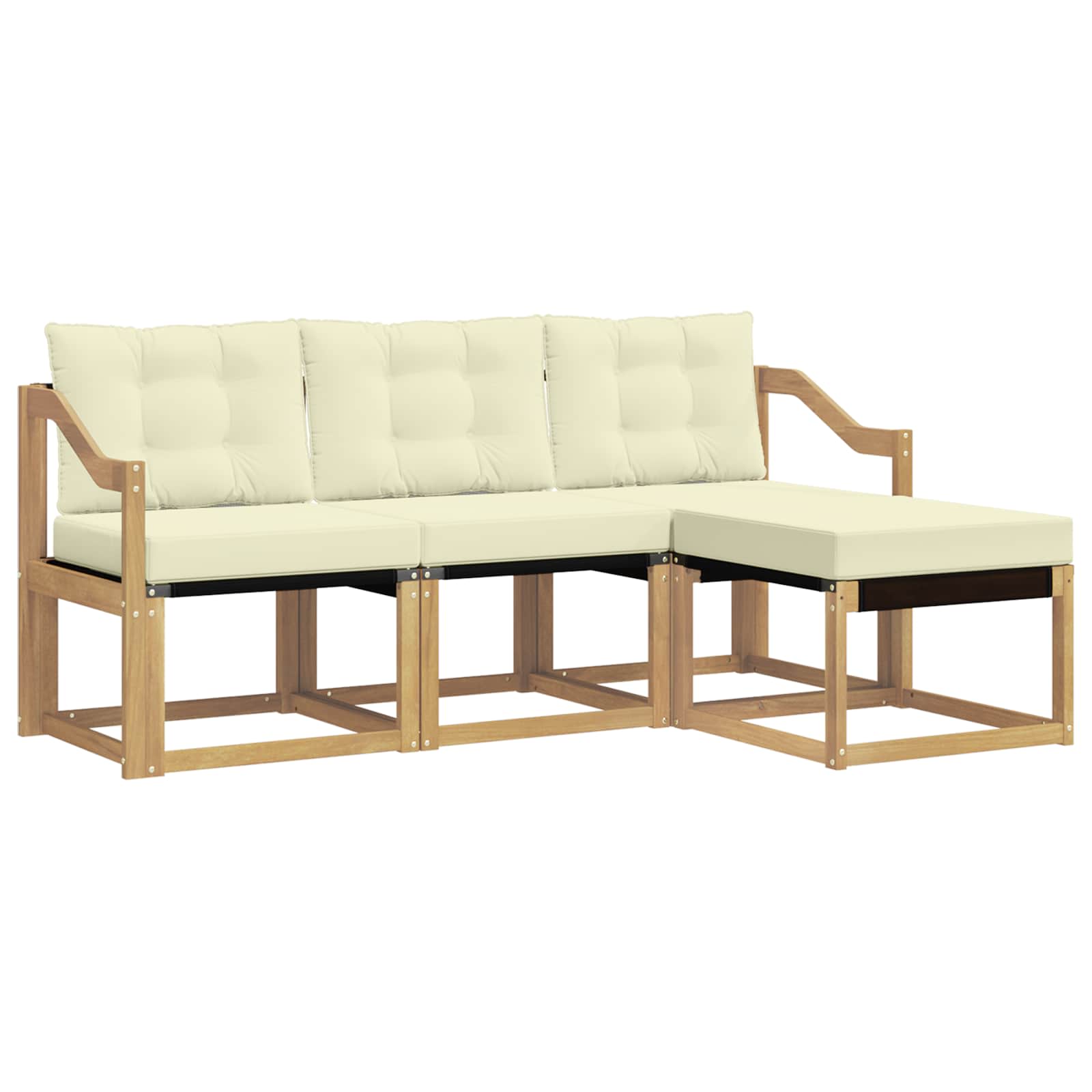 Set vanjskih sofa s jastukom 4 pcs Bijela i krem