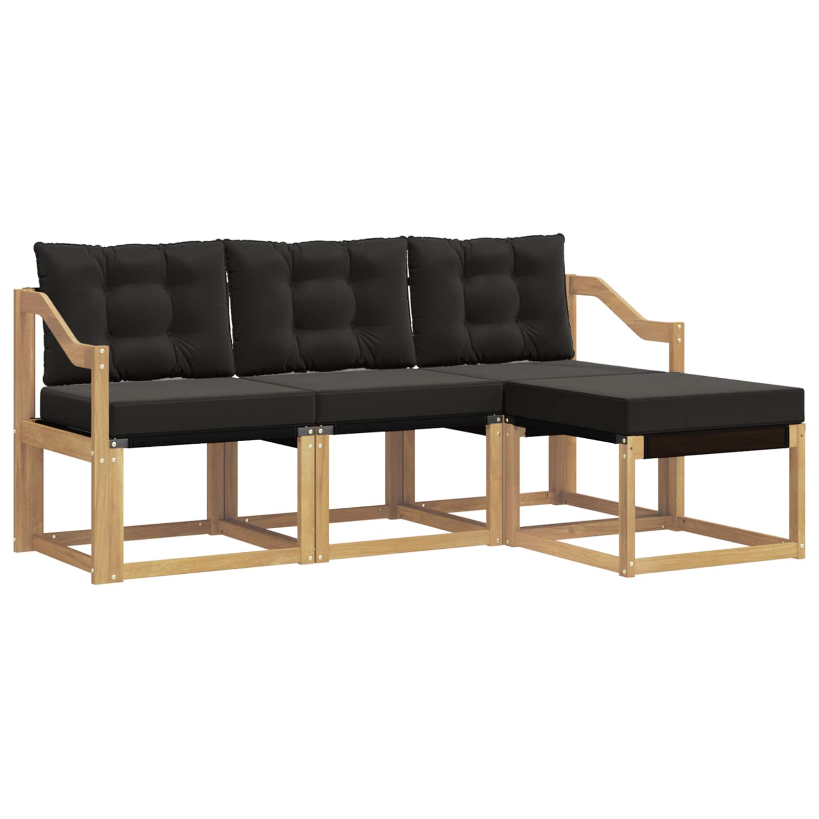 Set vanjskih sofa s jastukom 4 pcs Bijela i crna