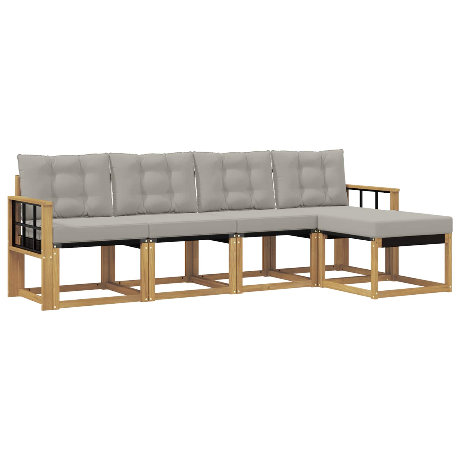Set vanjskih sofa 5 pcs Bijela i svjetlosiva