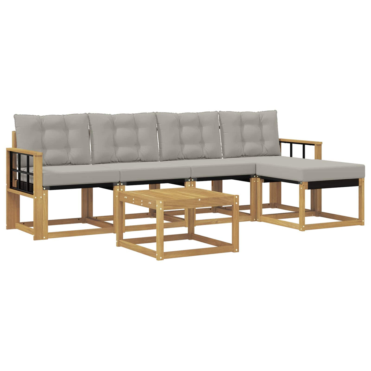 Set vanjskih sofa 6 kom. Bijela i svjetlosiva