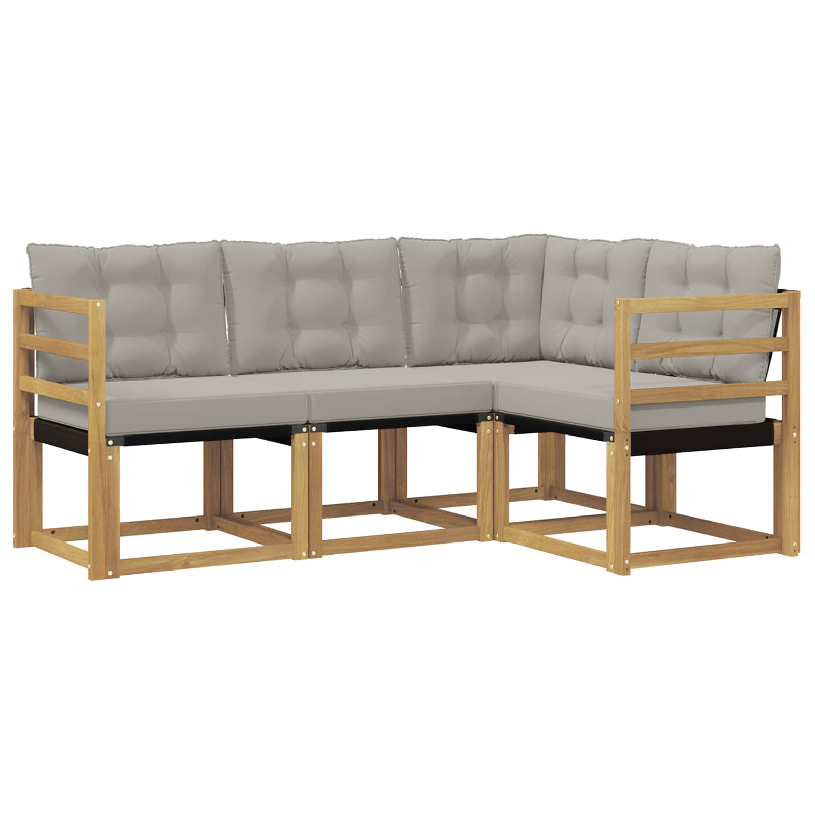 Set vanjskih sofa s jastukom 4 pcs Bijela i svjetlosiva