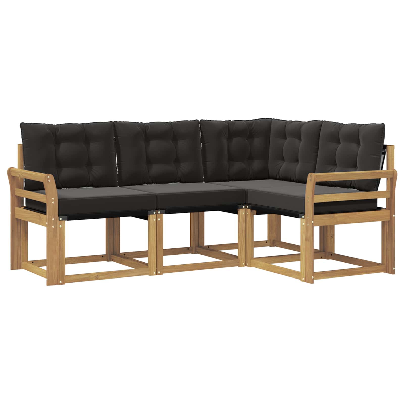 Set vanjskih sofa s jastukom 4 pcs Bijela i crna
