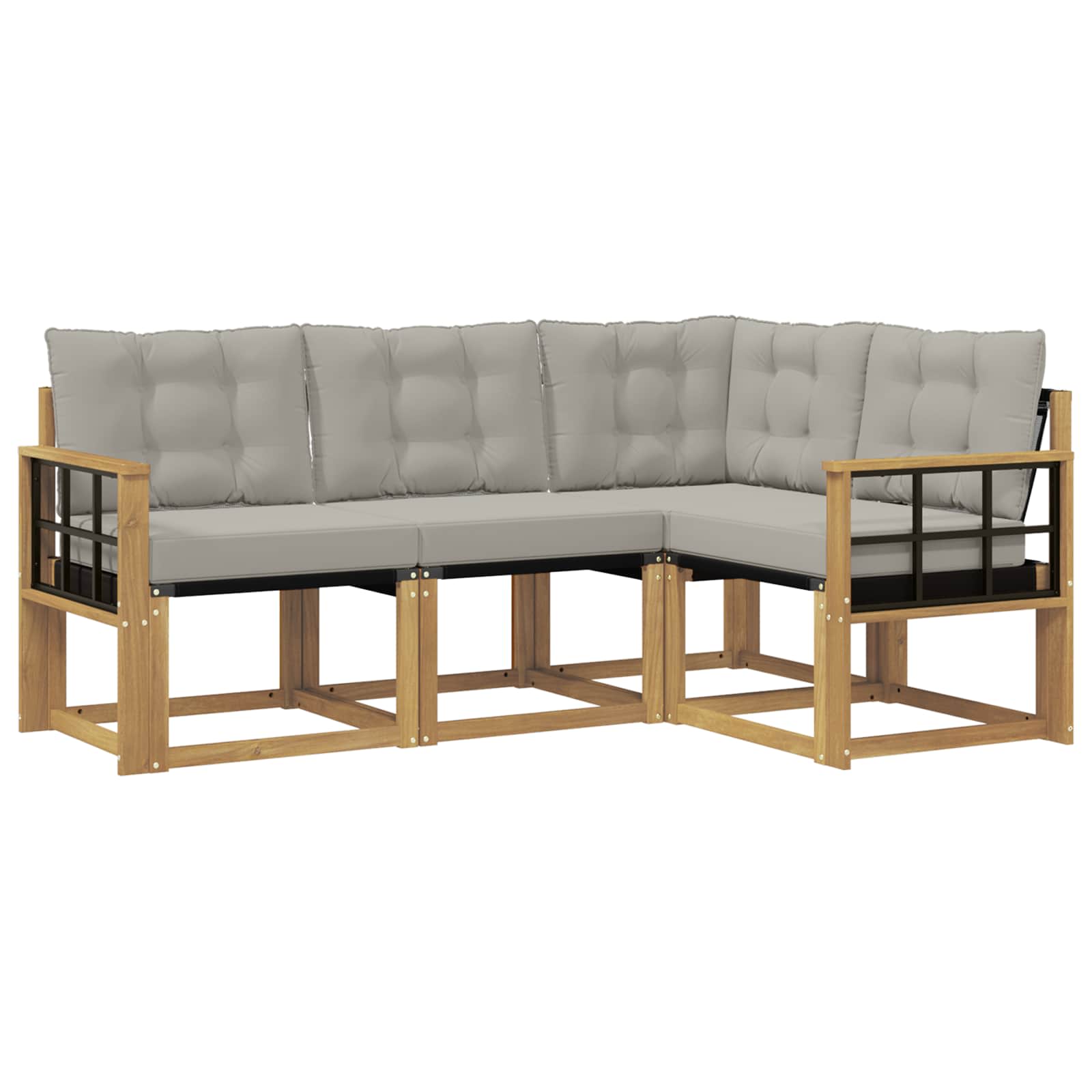 Set vanjskih sofa s jastukom 4 pcs Bijela i svjetlosiva