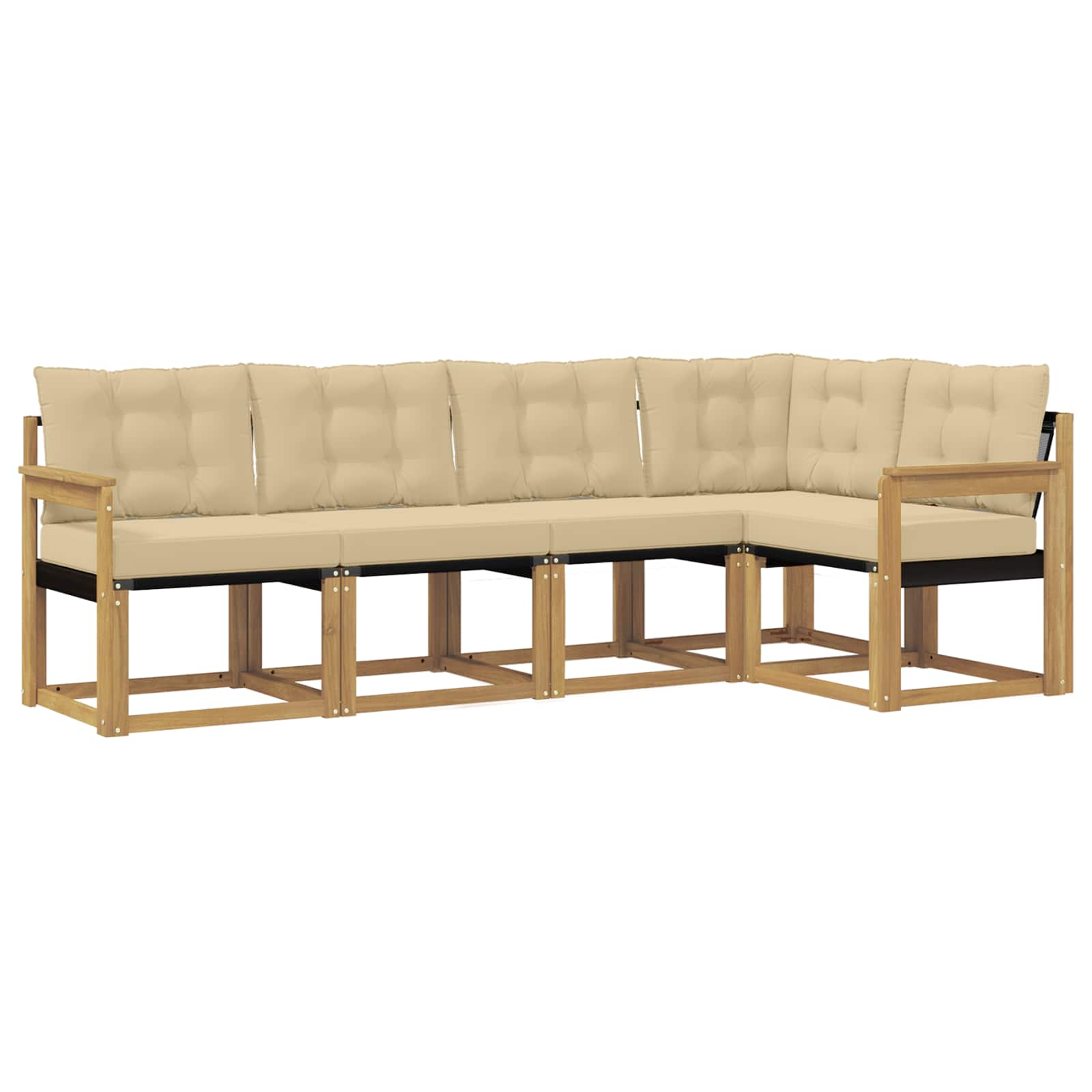 Set vanjskih sofa 5 pcs Čvrsto drvo akacije i Textilene