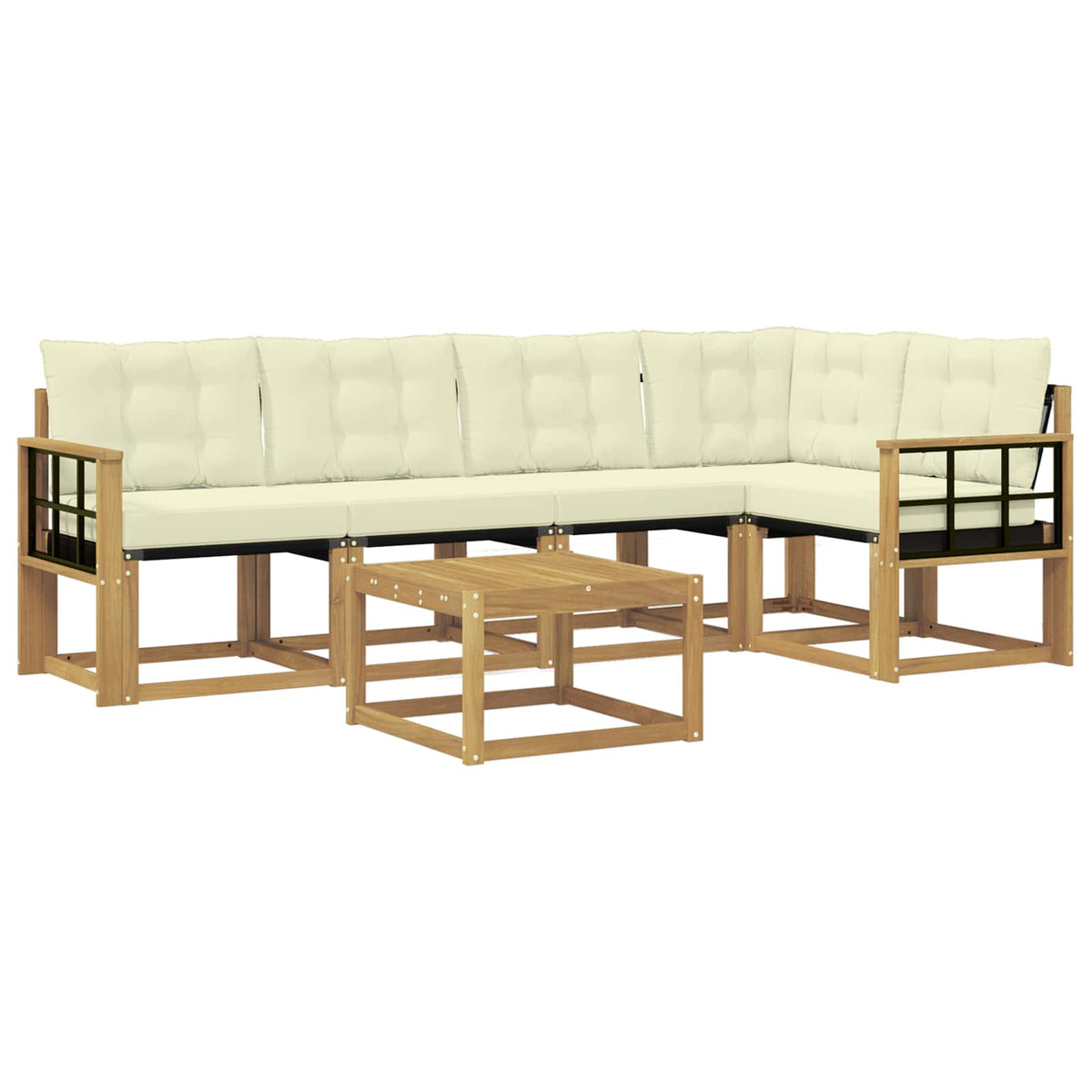 Set vanjskih sofa 6 kom. Bijela i krem
