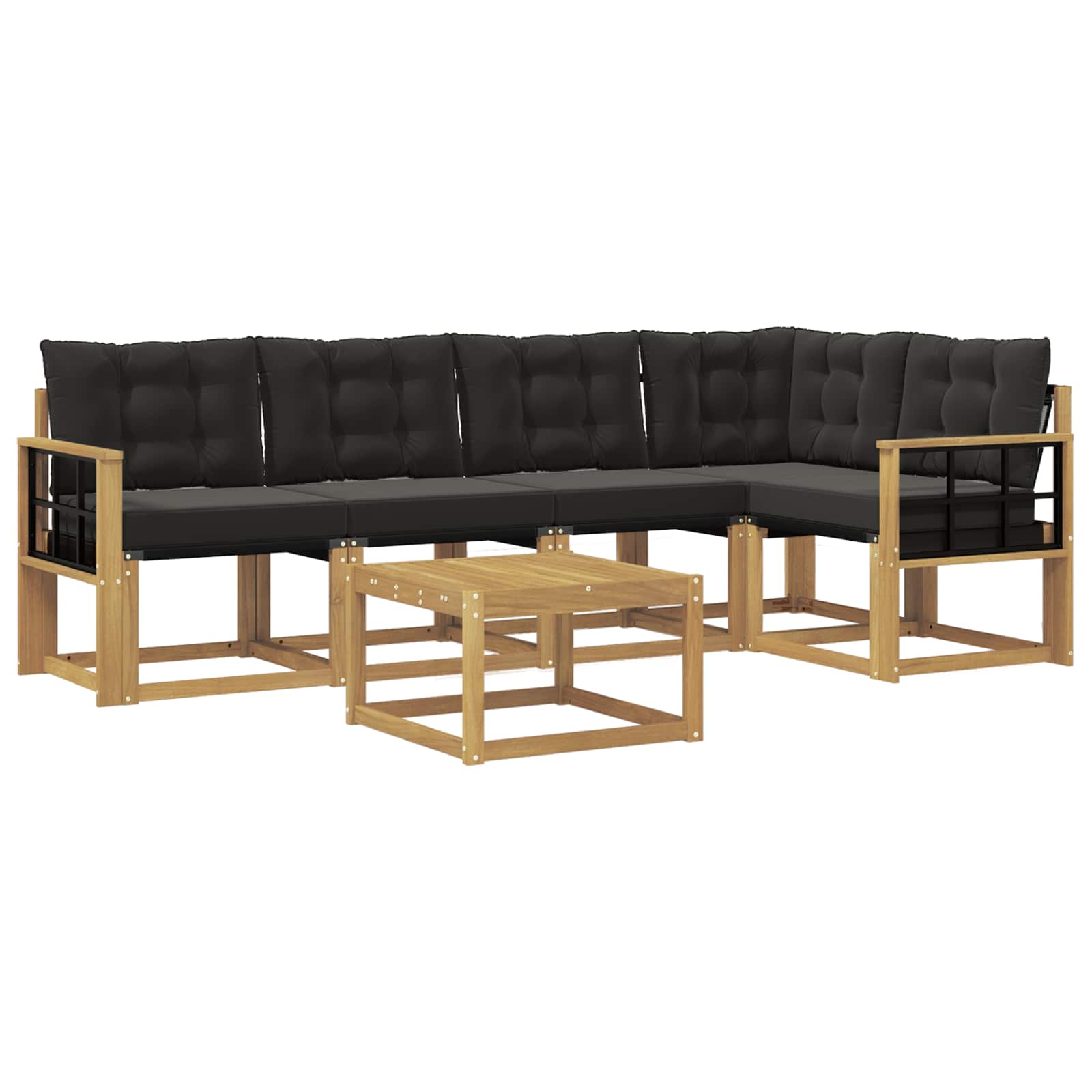 Set vanjskih sofa 6 kom. Bijela i crna