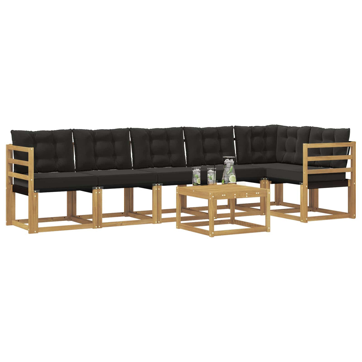 Set vanjskih sofa 7 kom. Bijela i crna
